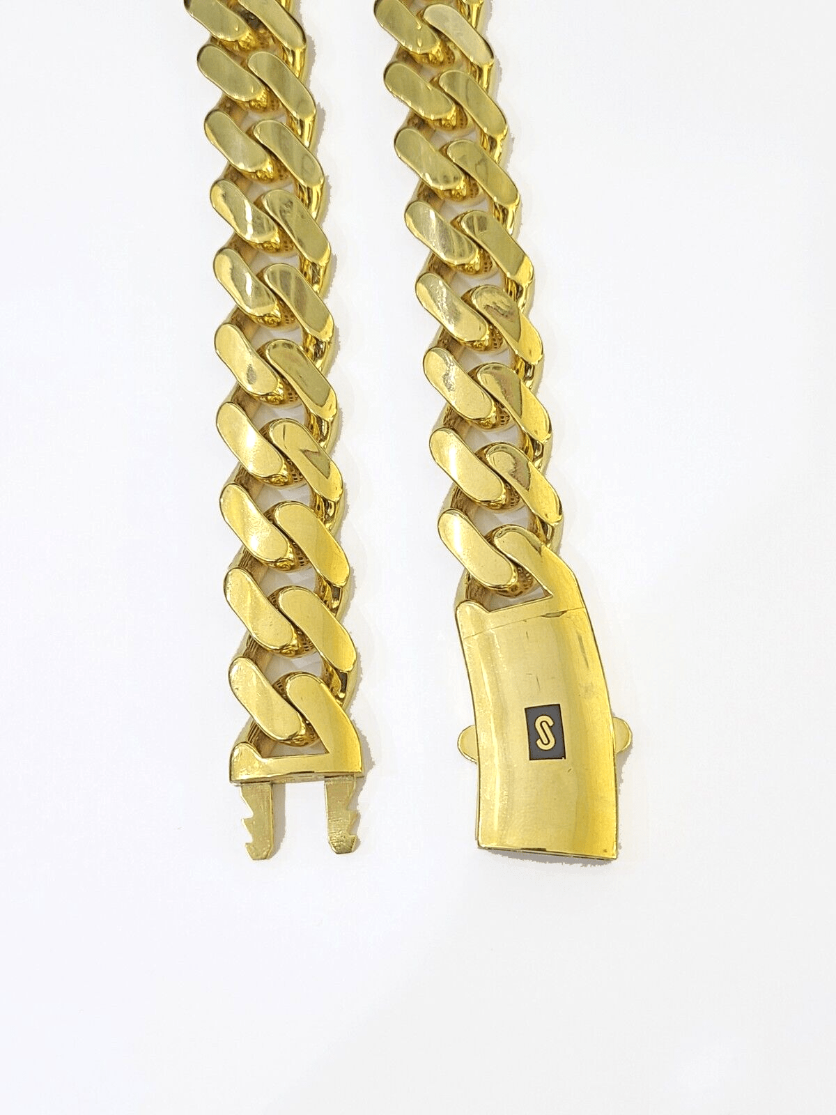 10k Gold Men Royal Monaco Link Chain 26inch 17mm Gold THICK 10kt Real hand chain - GoldenlinQ