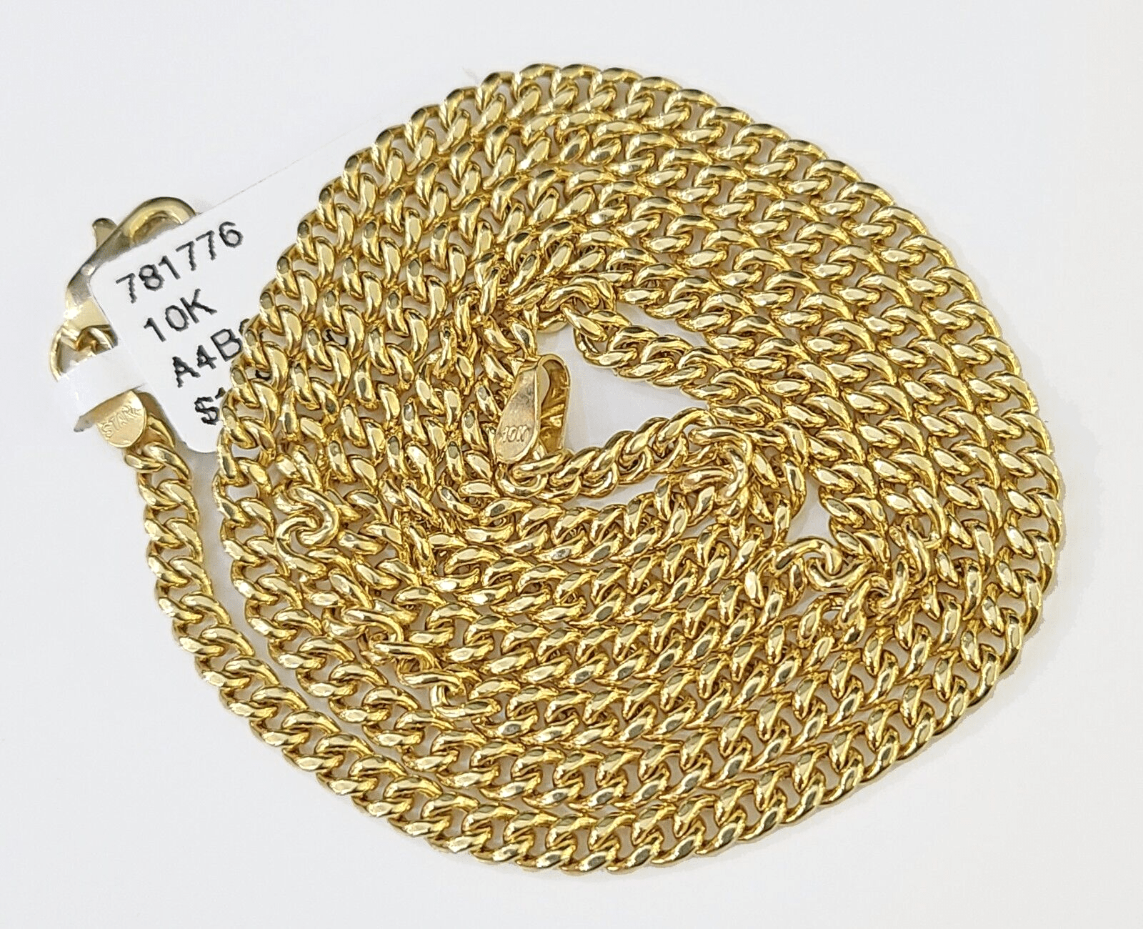 10k Gold Miami Cuban Chain & Cross Charm \ Pendent SET 3mm 20 Inches Necklace - GoldenlinQ