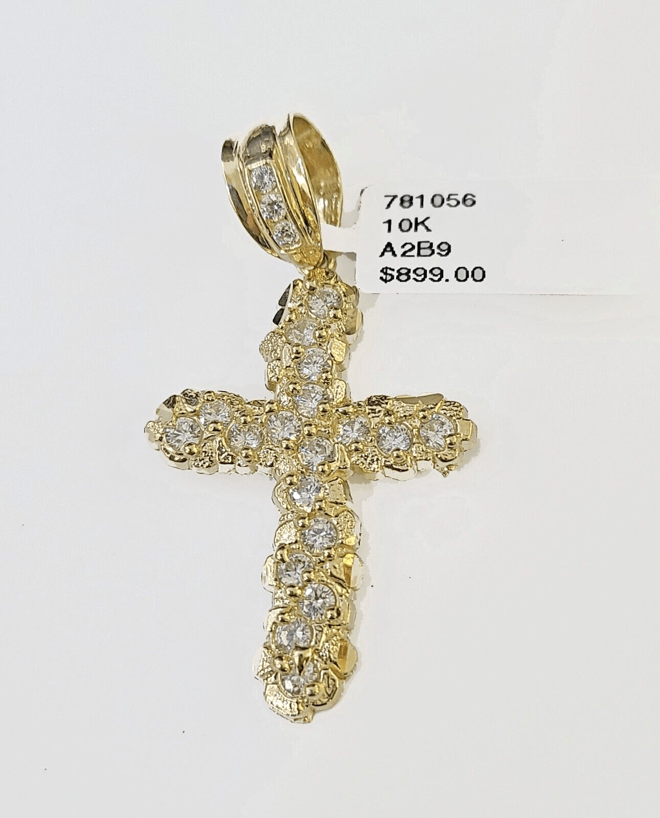 10k Gold Miami Cuban Chain & Cross Charm \ Pendent SET 3mm 20 Inches Necklace - GoldenlinQ
