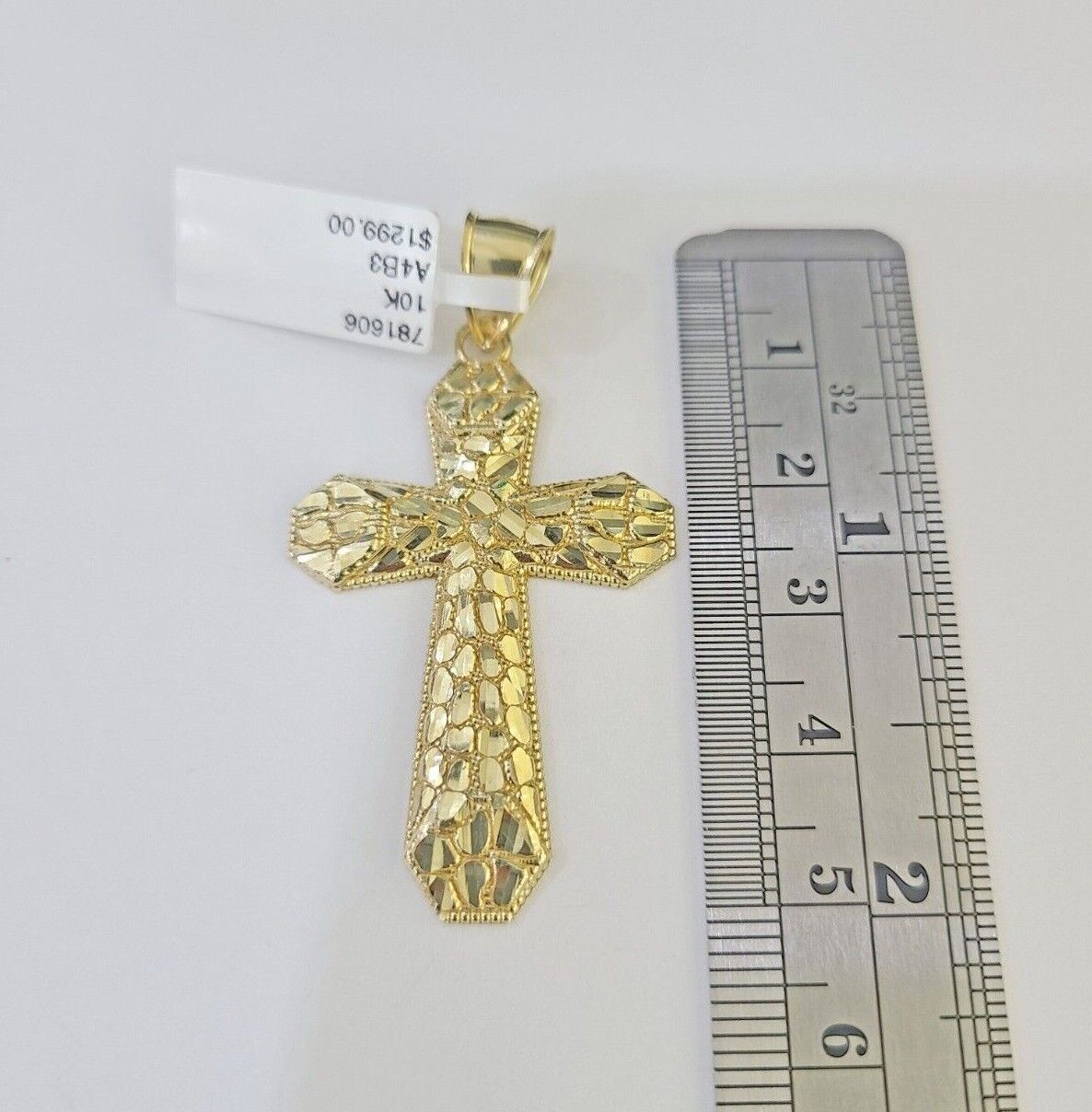 10K Gold Miami Cuban Chain Jesus Cross Charm Length 18" - 26" 4mm REAL Yellow - GoldenlinQ