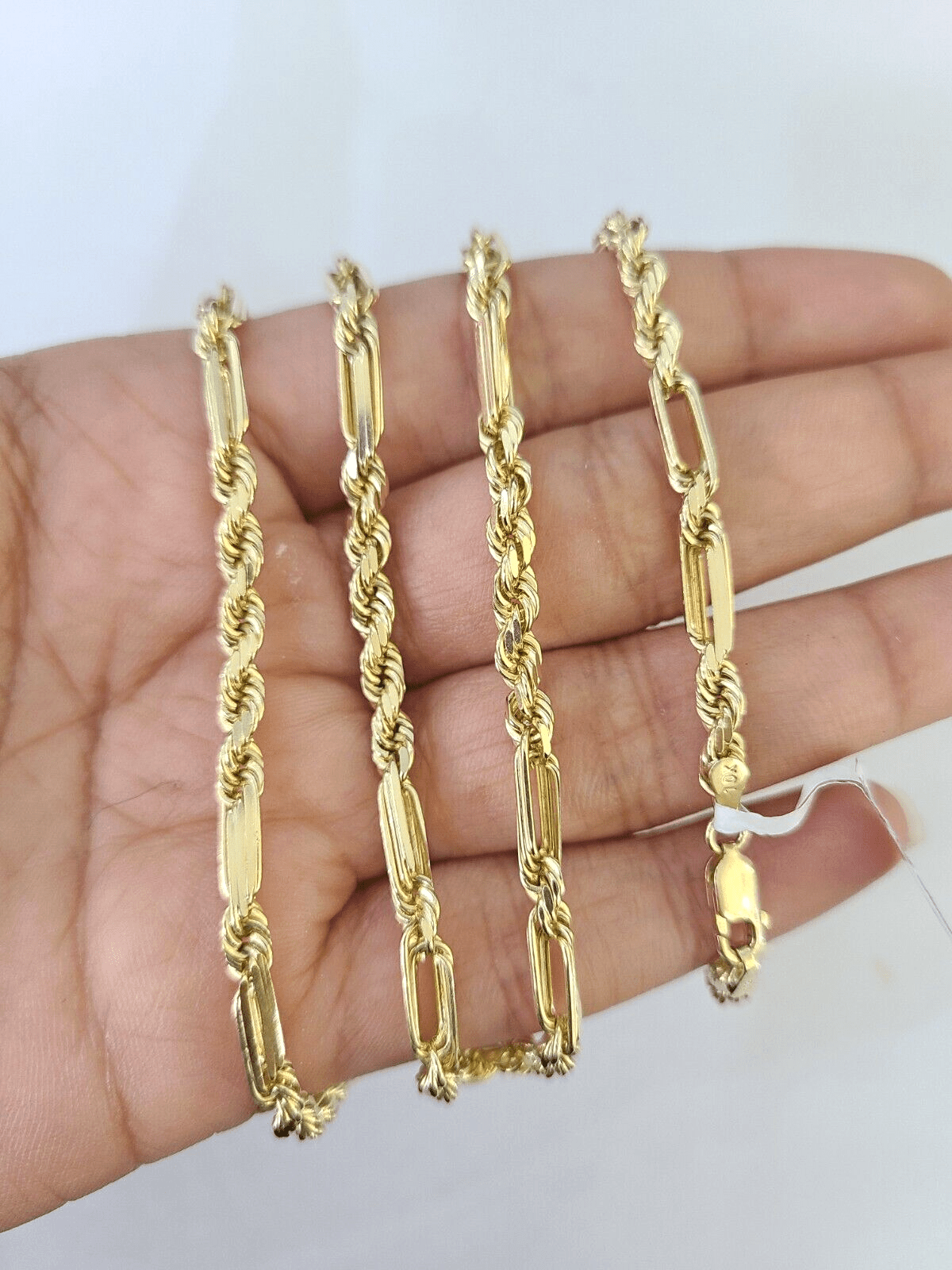 10k Gold Milano Rope chain Solid 4mm 20 Inches Yellow Gold Necklace Real - GoldenlinQ