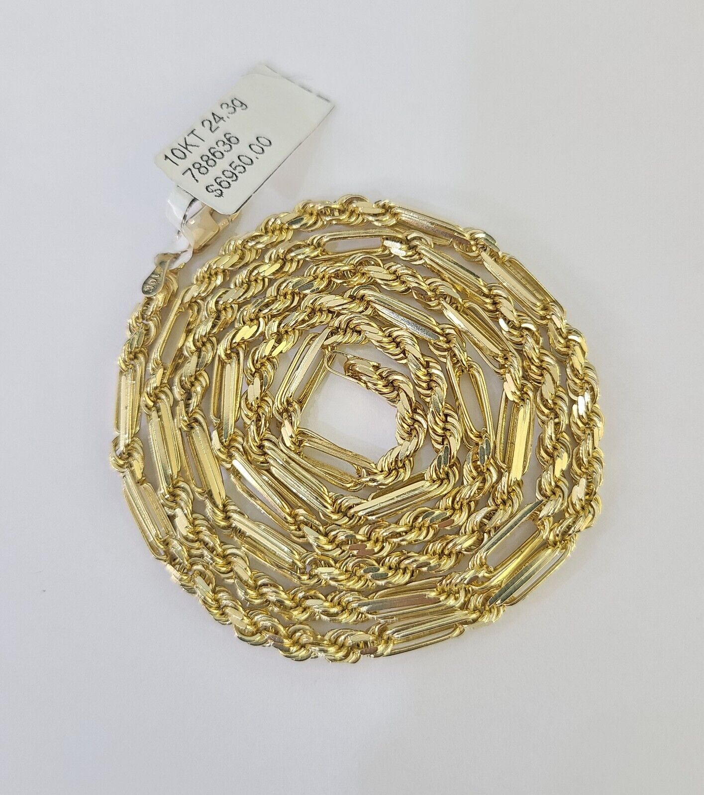 10k Gold Milano Rope chain Solid 4mm 20 Inches Yellow Gold Necklace Real - GoldenlinQ