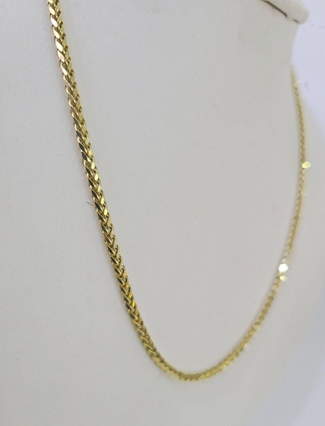 10K Gold Palm Chain 2.5mm 18" 20" 22" 24" 26" 28" Yellow Gold Real Men Women - GoldenlinQ