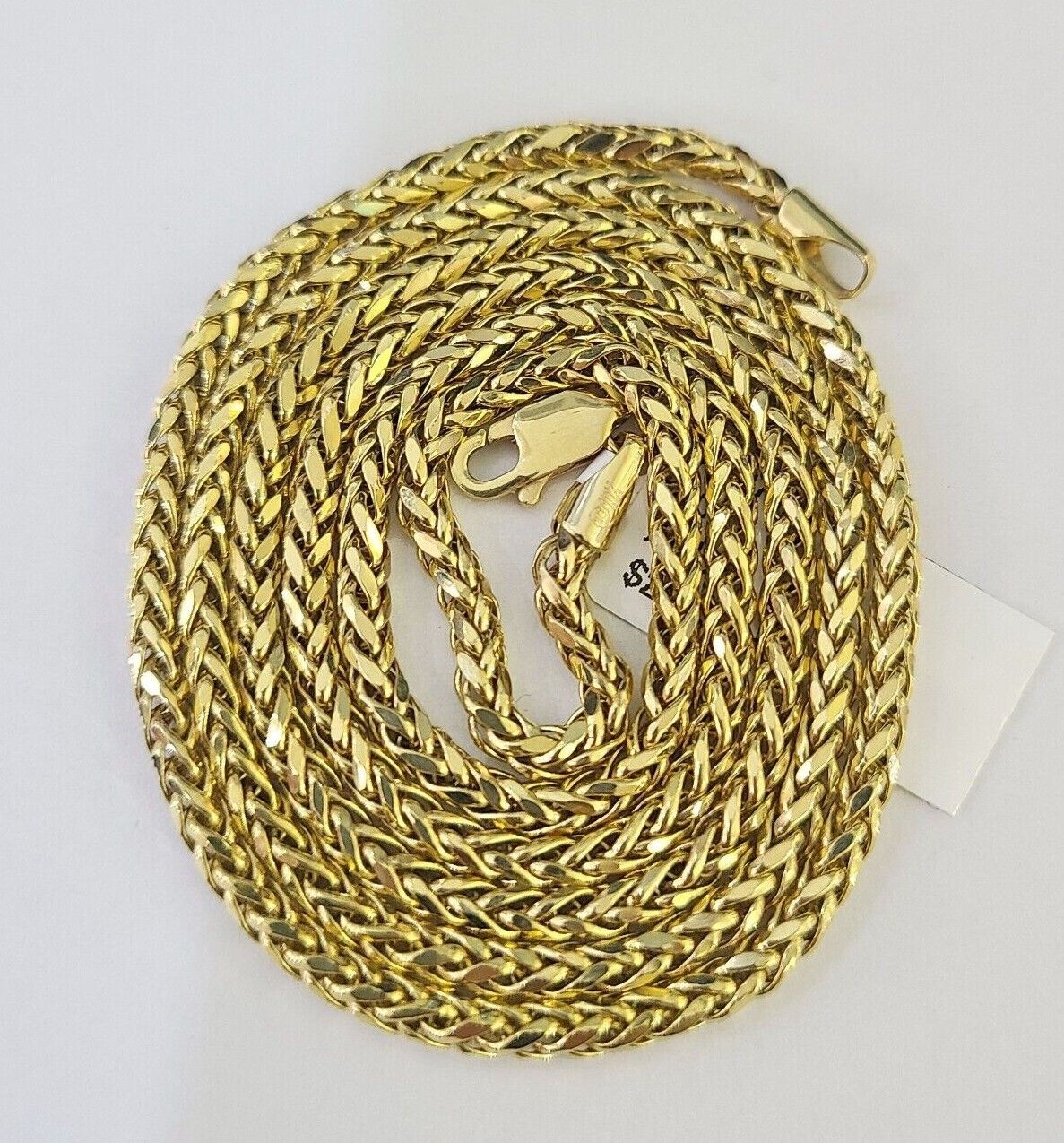 10K Gold Palm Chain 2.5mm 18" 20" 22" 24" 26" 28" Yellow Gold Real Men Women - GoldenlinQ