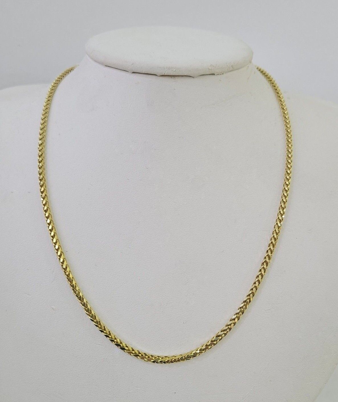 10K Gold Palm Chain 2.5mm 18" 20" 22" 24" 26" 28" Yellow Gold Real Men Women - GoldenlinQ