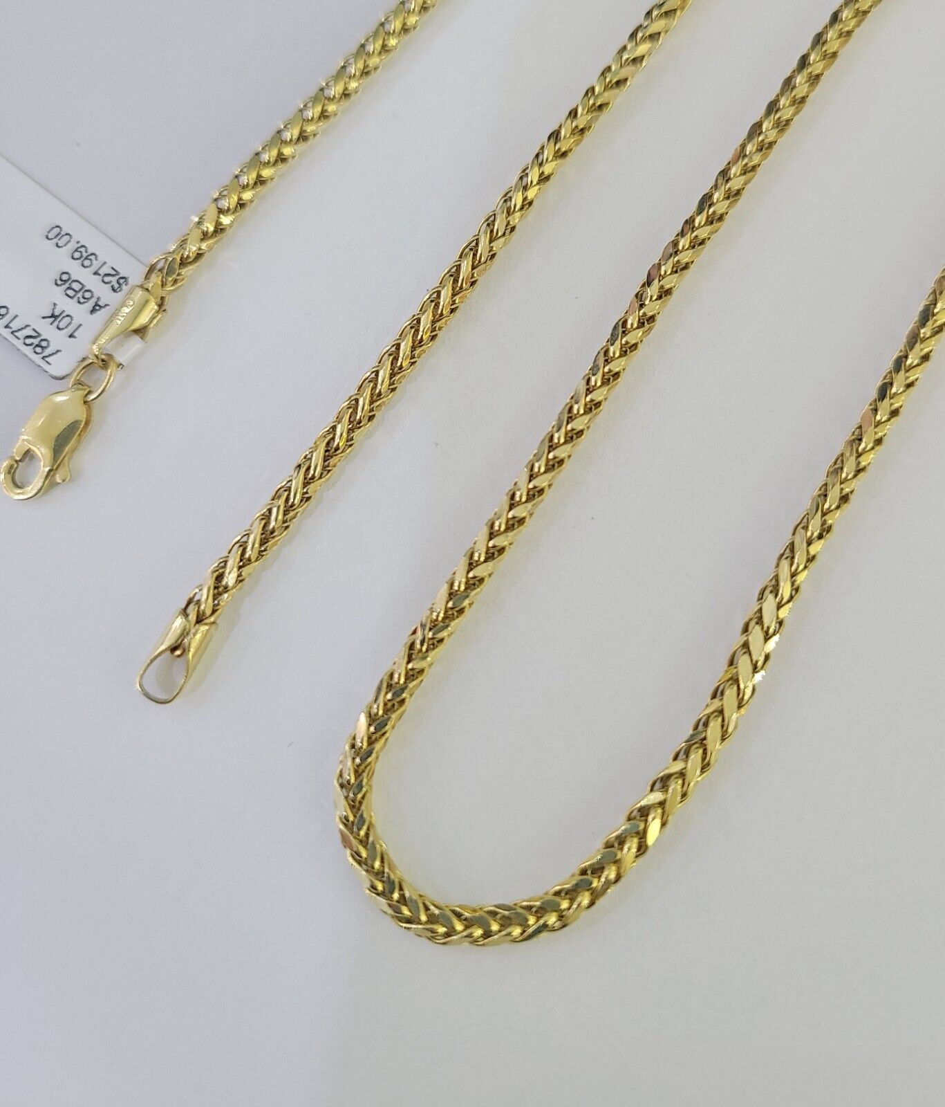 10K Gold Palm Chain 2.5mm 18" 20" 22" 24" 26" 28" Yellow Gold Real Men Women - GoldenlinQ