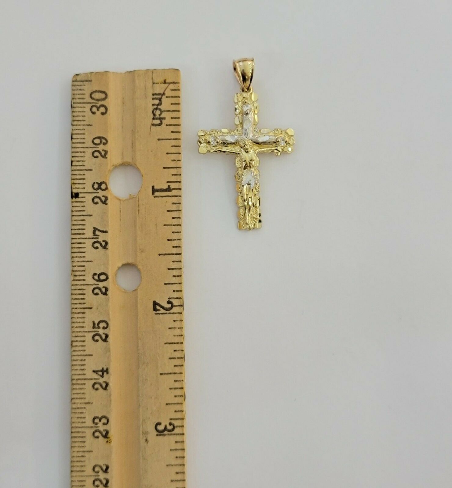 10k Gold Pendant charm Jesus cross crucifix 4" 3" 2" 1.5" Men women Real 10kt - GoldenlinQ