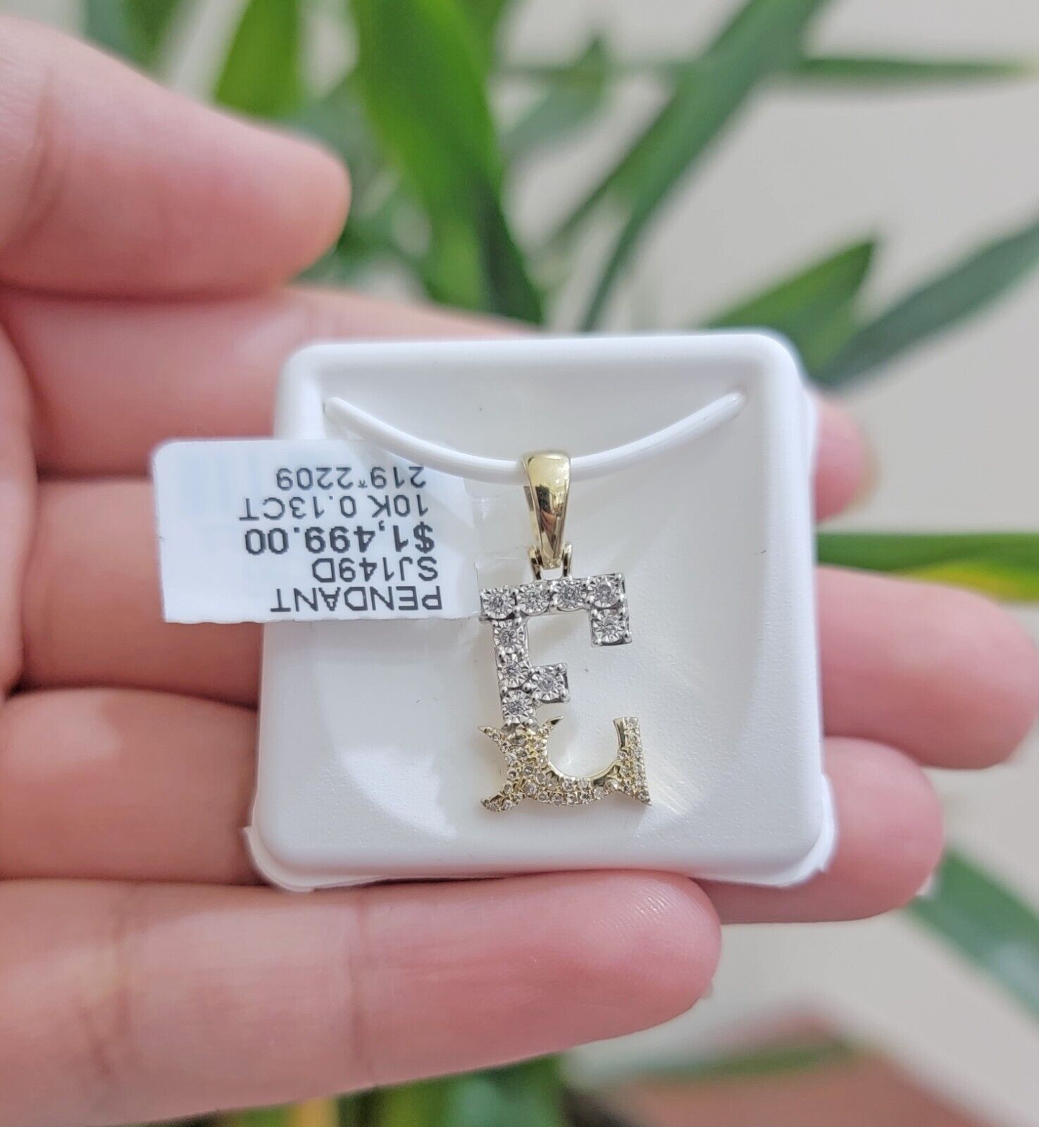 10k Gold Pendant Initial Charm Natural Diamond A - Z Alphabet 10K Yellow Gold REAL - GoldenlinQ