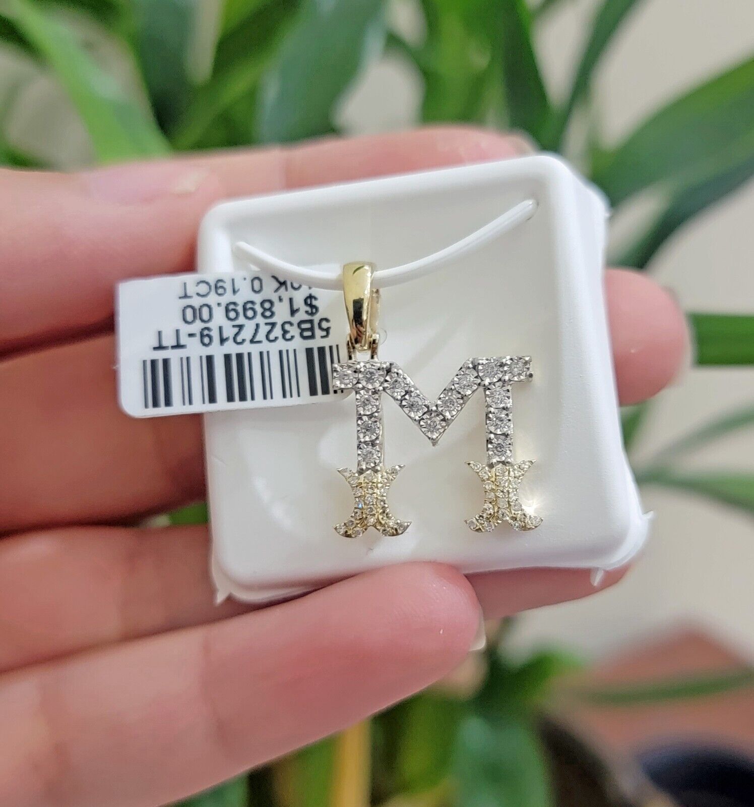 10k Gold Pendant Initial Charm Natural Diamond A - Z Alphabet 10K Yellow Gold REAL - GoldenlinQ