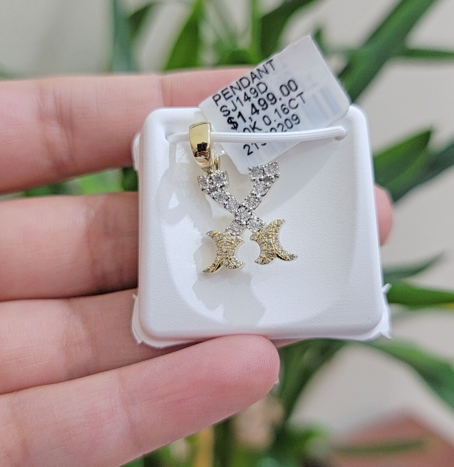 10k Gold Pendant Initial Charm Natural Diamond A - Z Alphabet 10K Yellow Gold REAL - GoldenlinQ