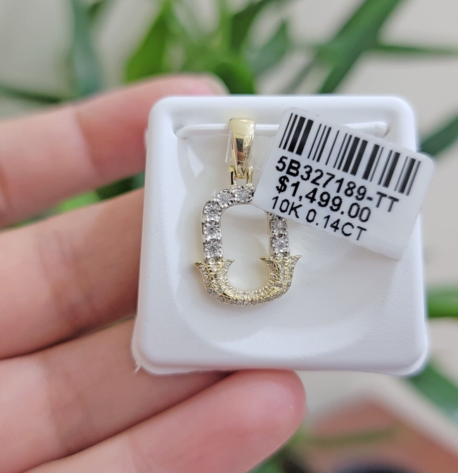 10k Gold Pendant Initial Charm Natural Diamond A - Z Alphabet 10K Yellow Gold REAL - GoldenlinQ