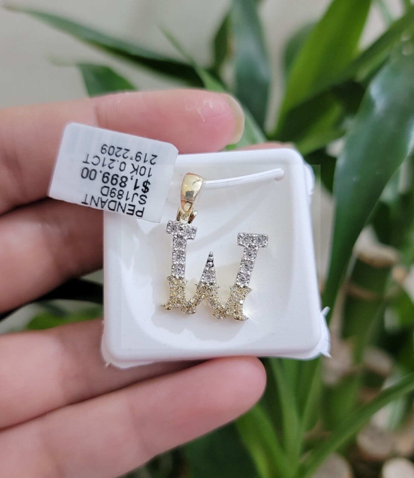 10k Gold Pendant Initial Charm Natural Diamond A - Z Alphabet 10K Yellow Gold REAL - GoldenlinQ