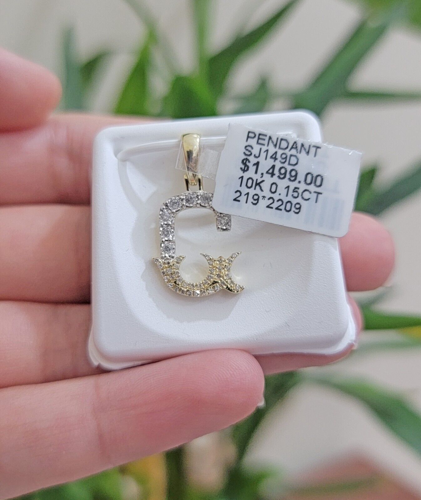 10k Gold Pendant Initial Charm Natural Diamond A - Z Alphabet 10K Yellow Gold REAL - GoldenlinQ