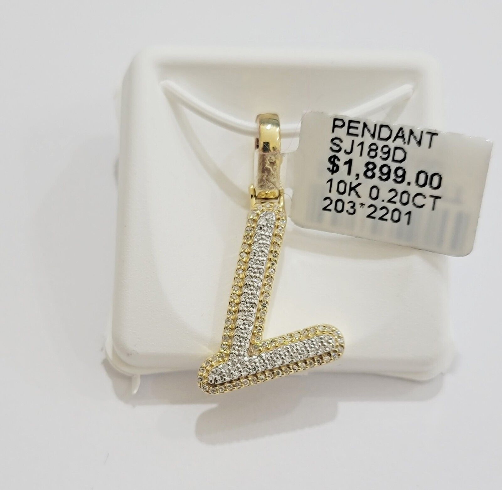 10k Gold Pendant Natural Diamond Initial Charm A - Z Alphabet 10K Yellow Gold REAL - GoldenlinQ