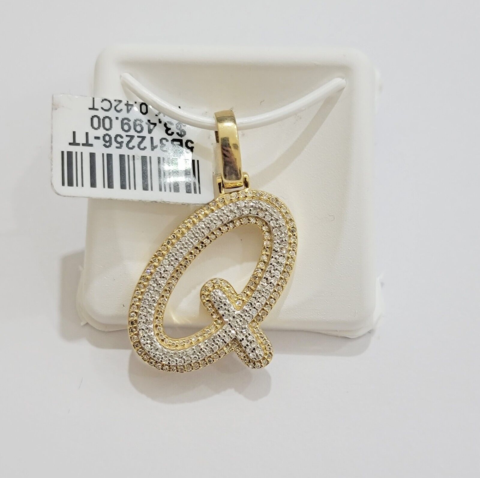 10k Gold Pendant Natural Diamond Initial Charm A - Z Alphabet 10K Yellow Gold REAL - GoldenlinQ