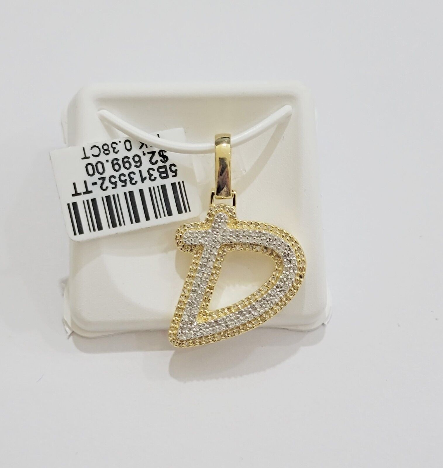 10k Gold Pendant Natural Diamond Initial Charm A - Z Alphabet 10K Yellow Gold REAL - GoldenlinQ