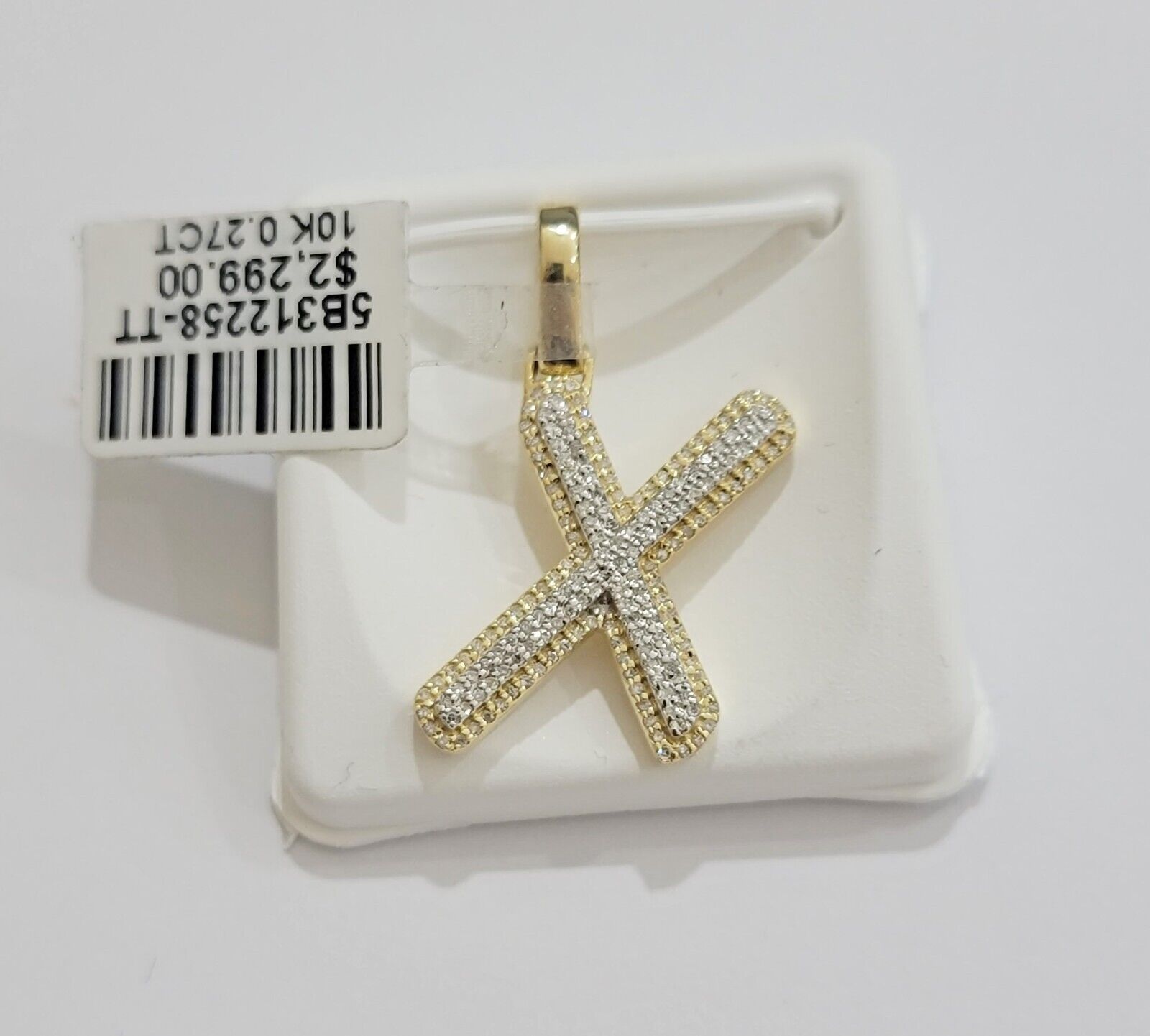 10k Gold Pendant Natural Diamond Initial Charm A - Z Alphabet 10K Yellow Gold REAL - GoldenlinQ