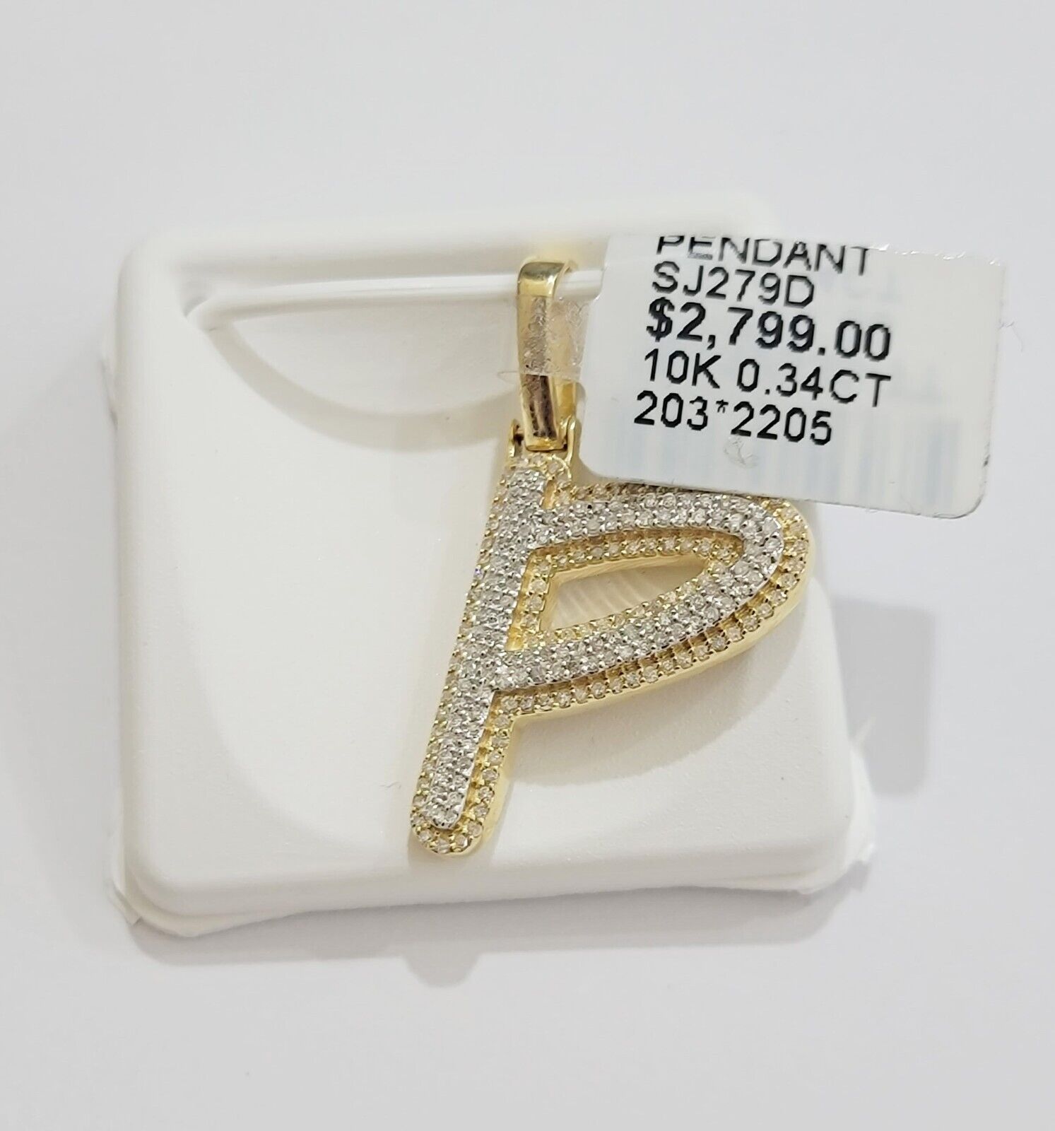 10k Gold Pendant Natural Diamond Initial Charm A - Z Alphabet 10K Yellow Gold REAL - GoldenlinQ