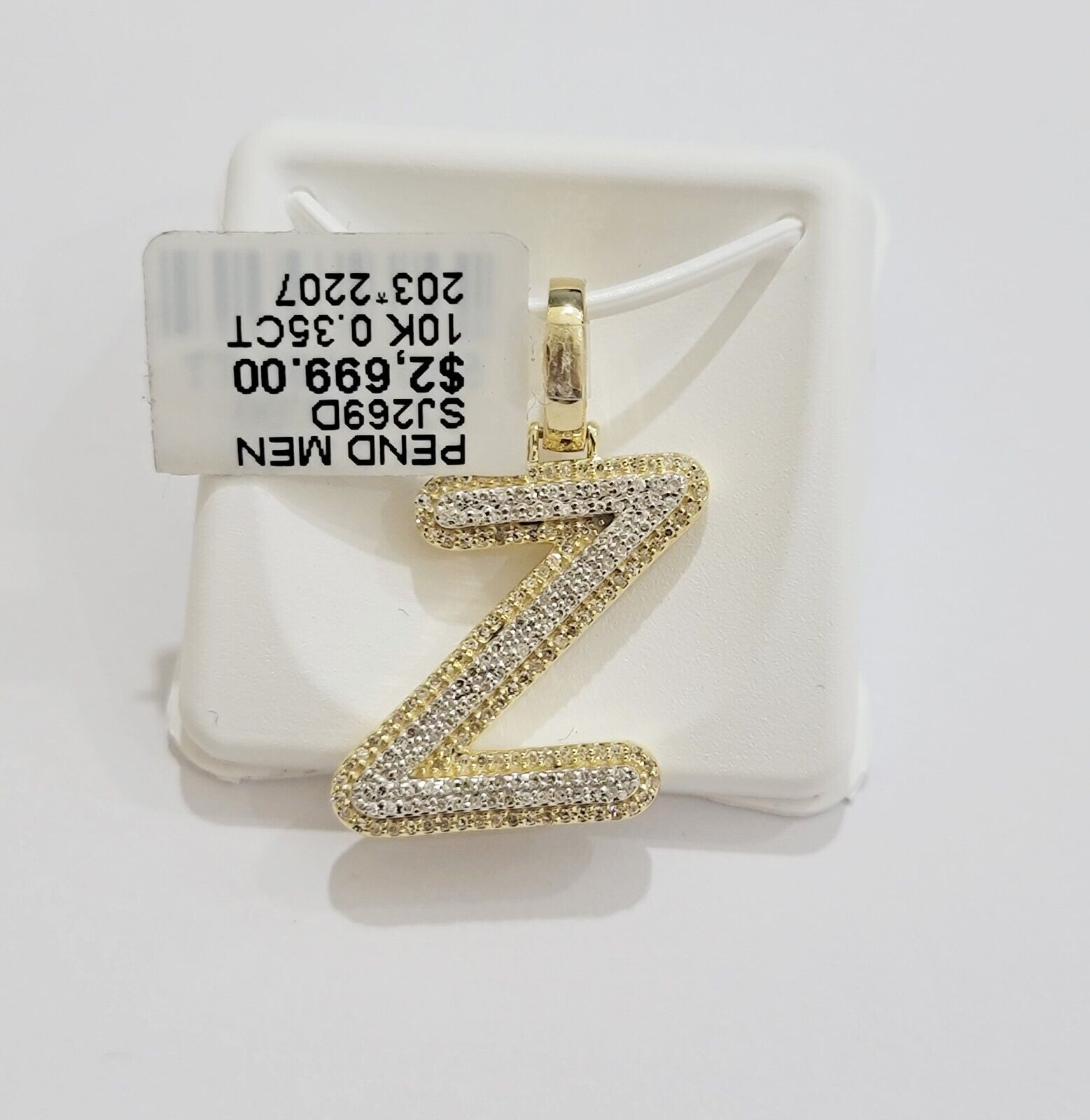 10k Gold Pendant Natural Diamond Initial Charm A - Z Alphabet 10K Yellow Gold REAL - GoldenlinQ