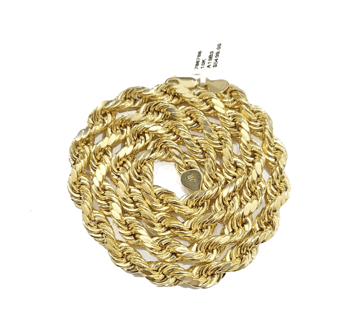 10k Gold Pharaoh Head Charm Rope Chain Necklace 8mm 28'' Set & Pendant 10kt REAL - GoldenlinQ