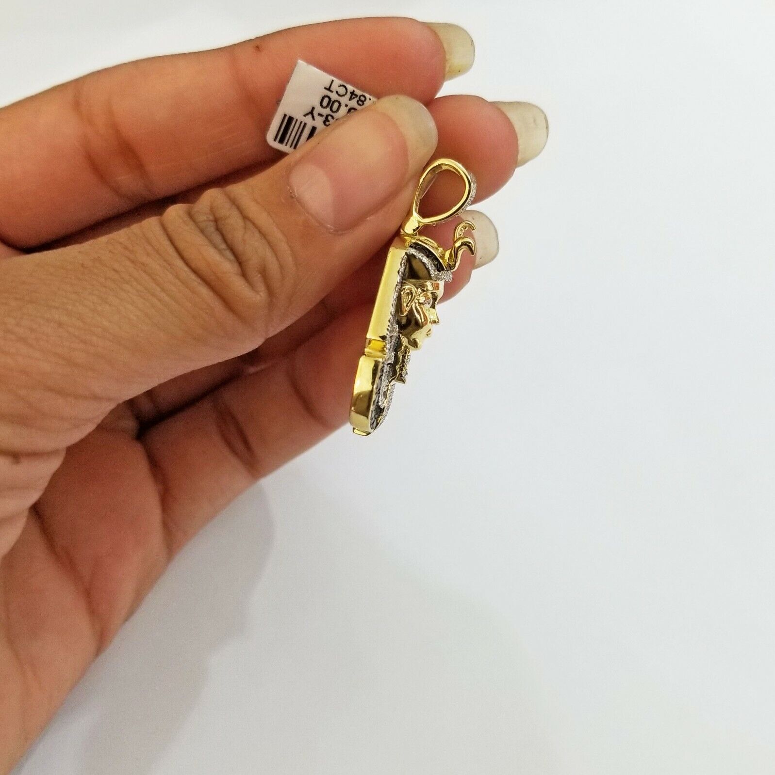 10k Gold Pharaoh Head Pendant Real Diamond Charm - GoldenlinQ