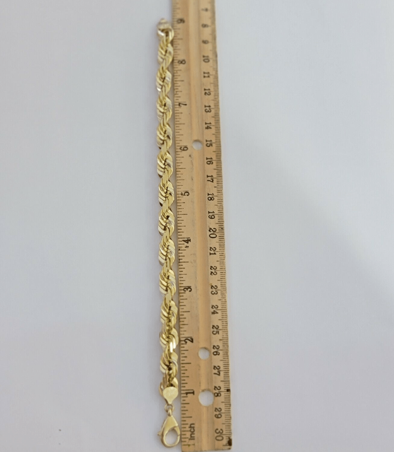 10k Gold Rope Bracelet 9 Inch 10mm Diamond Cuts Real Solid Link 10KT Yellow Gold - GoldenlinQ