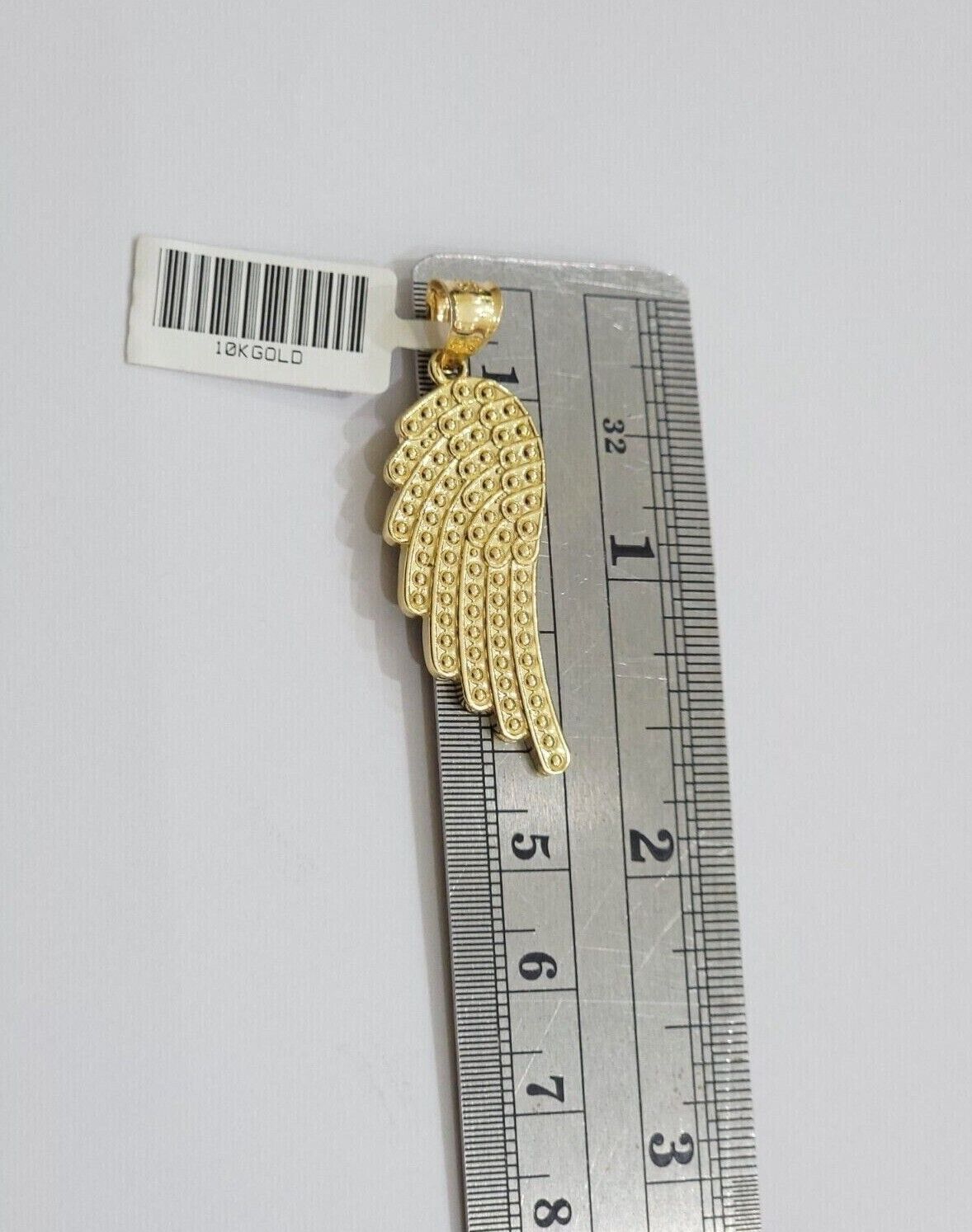 10k Gold Rope Chain Angel Wing Charm Pendant Set 22" Inch 3mm Necklace REAL SALE - GoldenlinQ