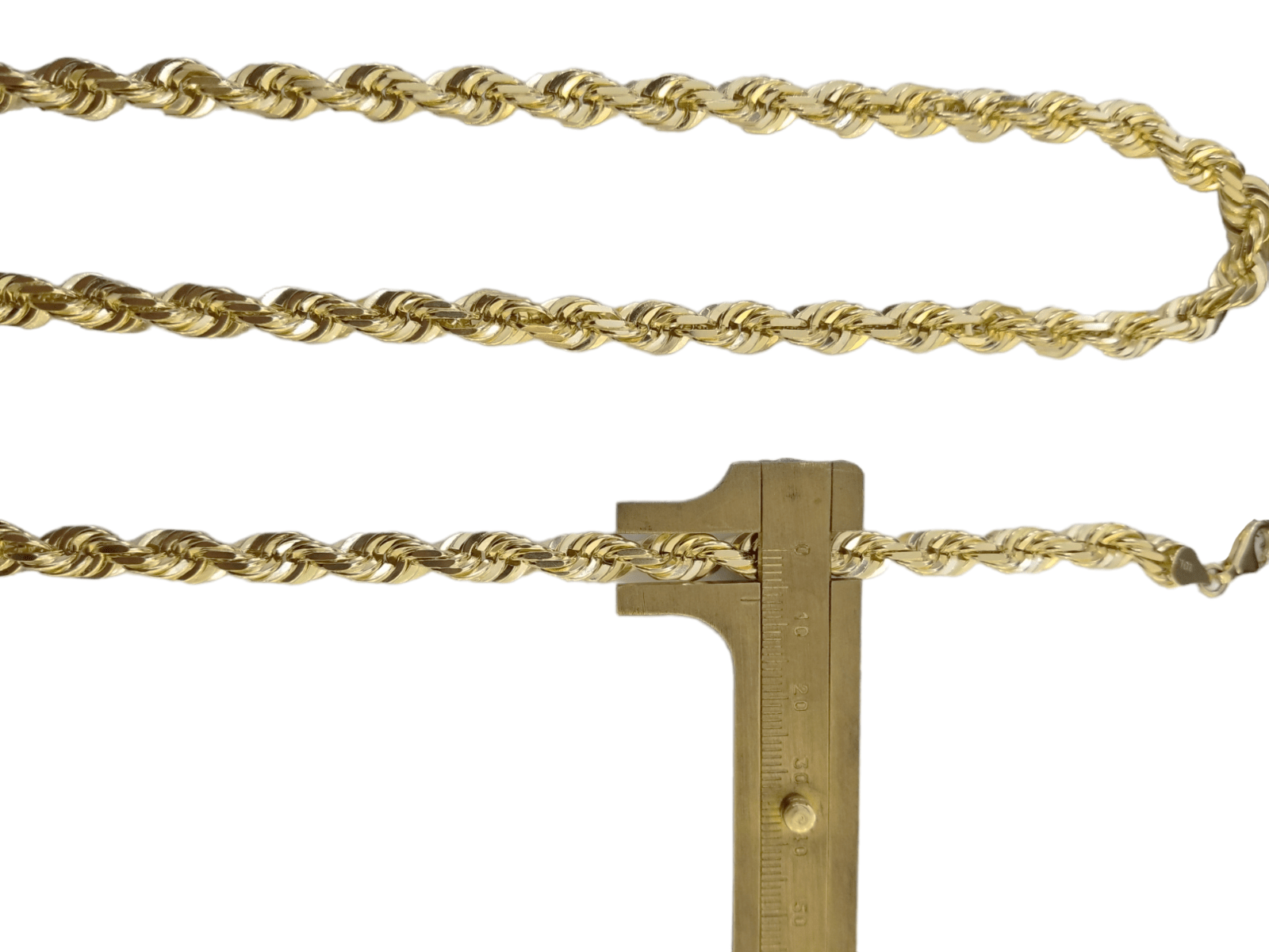 10k Gold Rope Chain For Men Necklace Diamond Cut 6mm 22 Inch SOLID On Sale - GoldenlinQ