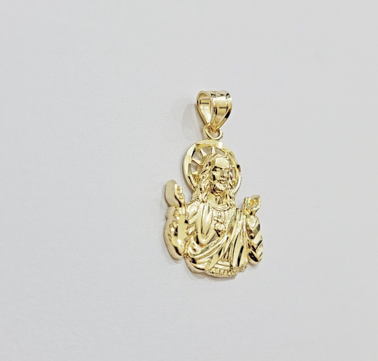 10k Gold Rope Chain Jesus Head pendant Set 3mm 24 Inch Necklace & Charm REAL 10k - GoldenlinQ