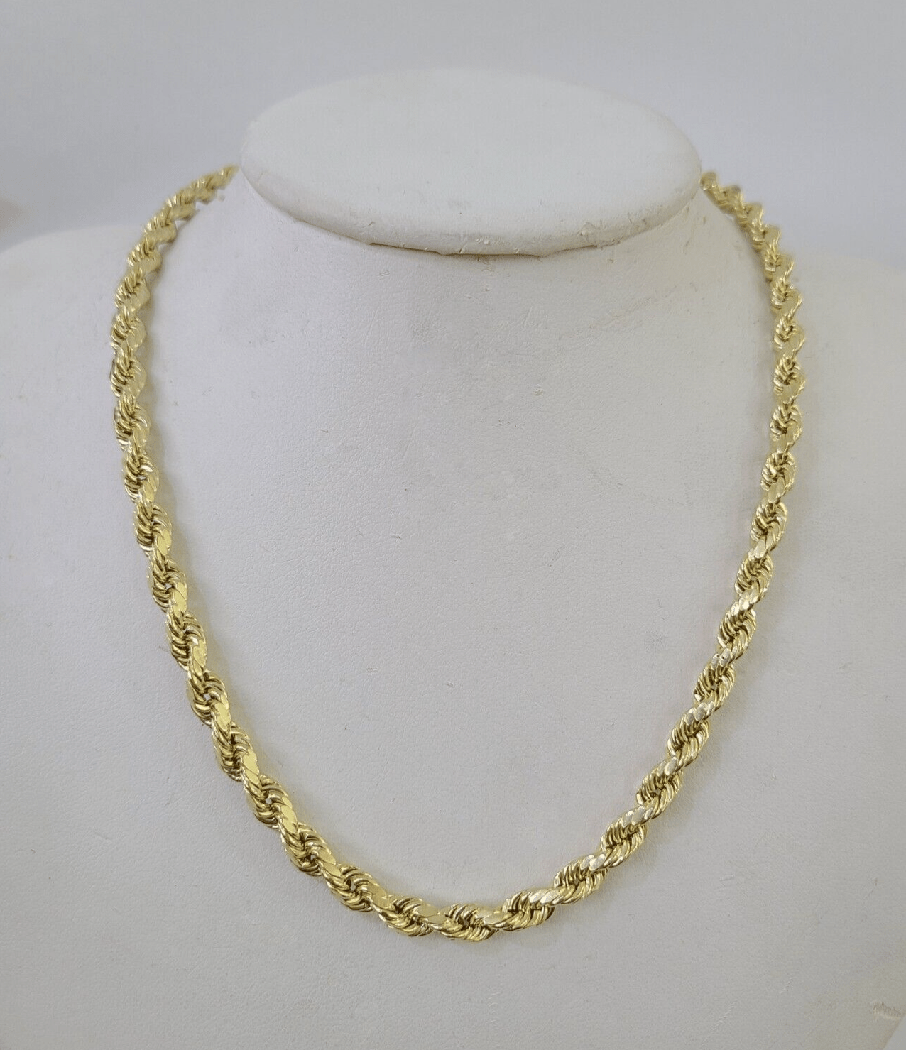 10k Gold Rope chain Necklace 22 Inch 6mm Diamond Cut REAL 10kt Yellow Gold - GoldenlinQ