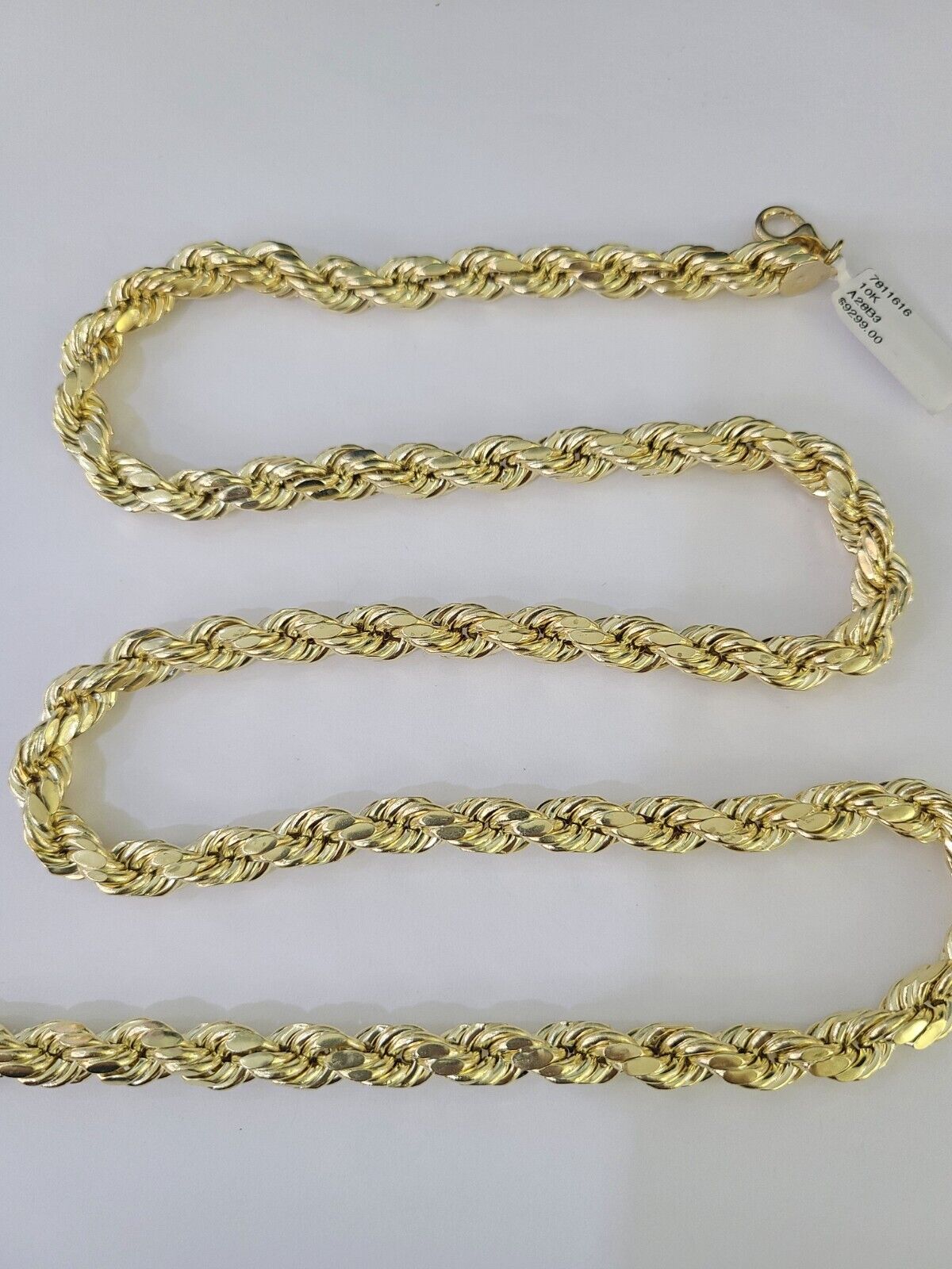 10k Gold Rope Chain Necklace 26 Inch 8mm Diamond Cut REAL 10kt Yellow Gold - GoldenlinQ