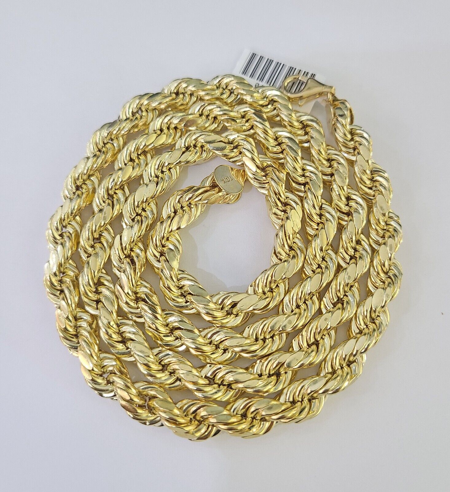 10k Gold Rope Chain Necklace 26 Inch 8mm Diamond Cut REAL 10kt Yellow Gold - GoldenlinQ