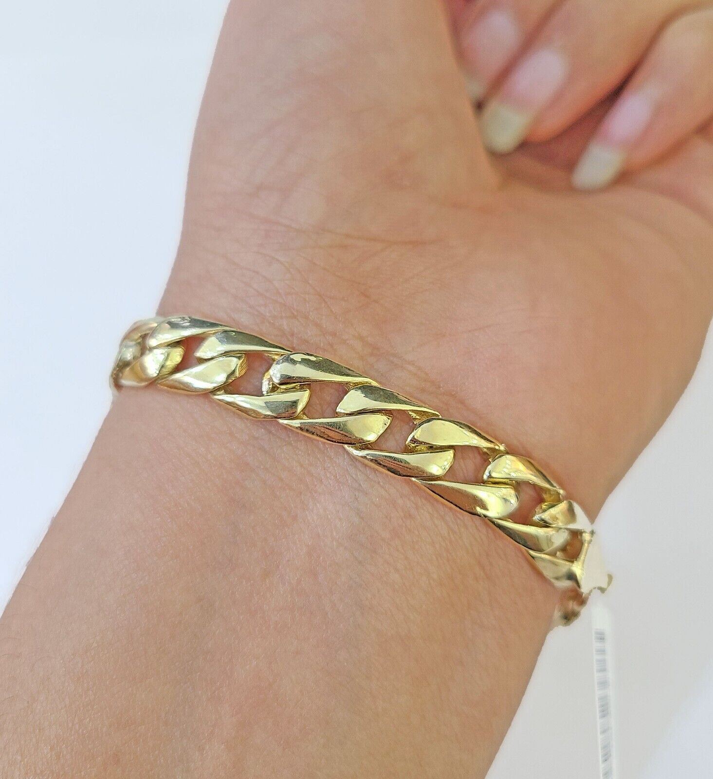10k Gold St Lazaro Miami Cuban Bracelet Size 8" Inches 8mm 10kt Mens Ladies - GoldenlinQ