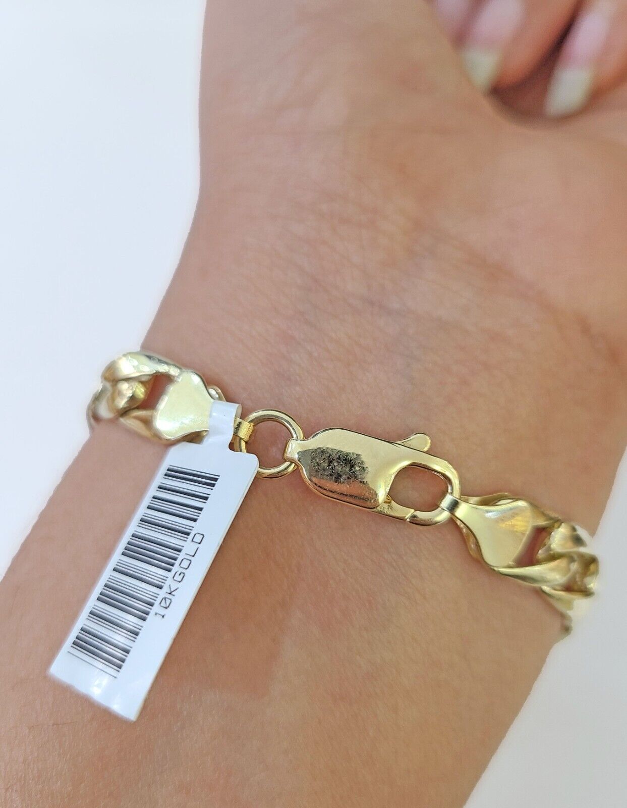 10k Gold St Lazaro Miami Cuban Bracelet Size 8" Inches 8mm 10kt Mens Ladies - GoldenlinQ