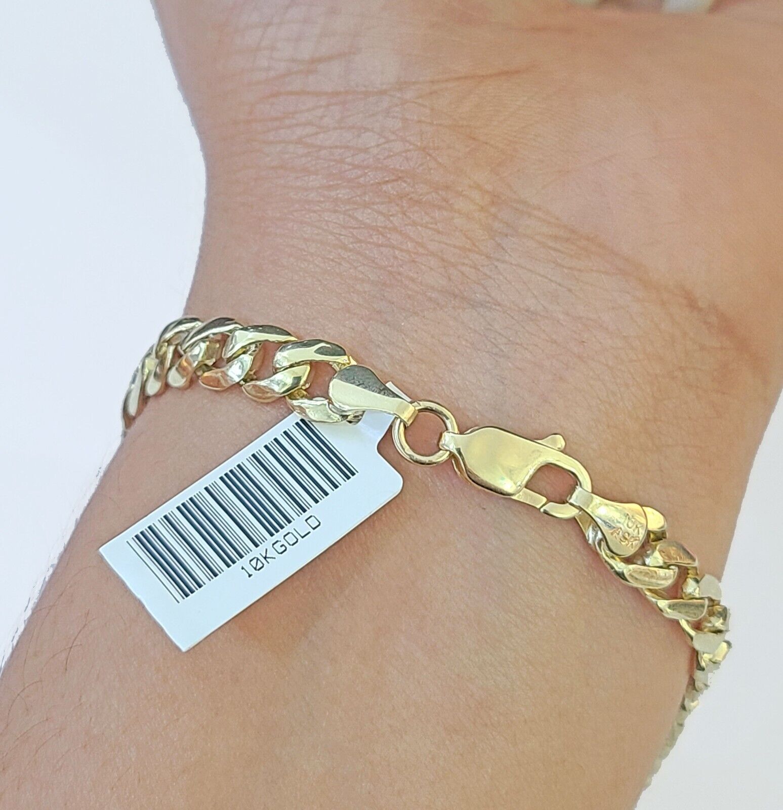 10k Gold Virgin Mary Miami Cuban Bracelet Size 8" Inches 7mm 10kt Mens Ladies - GoldenlinQ