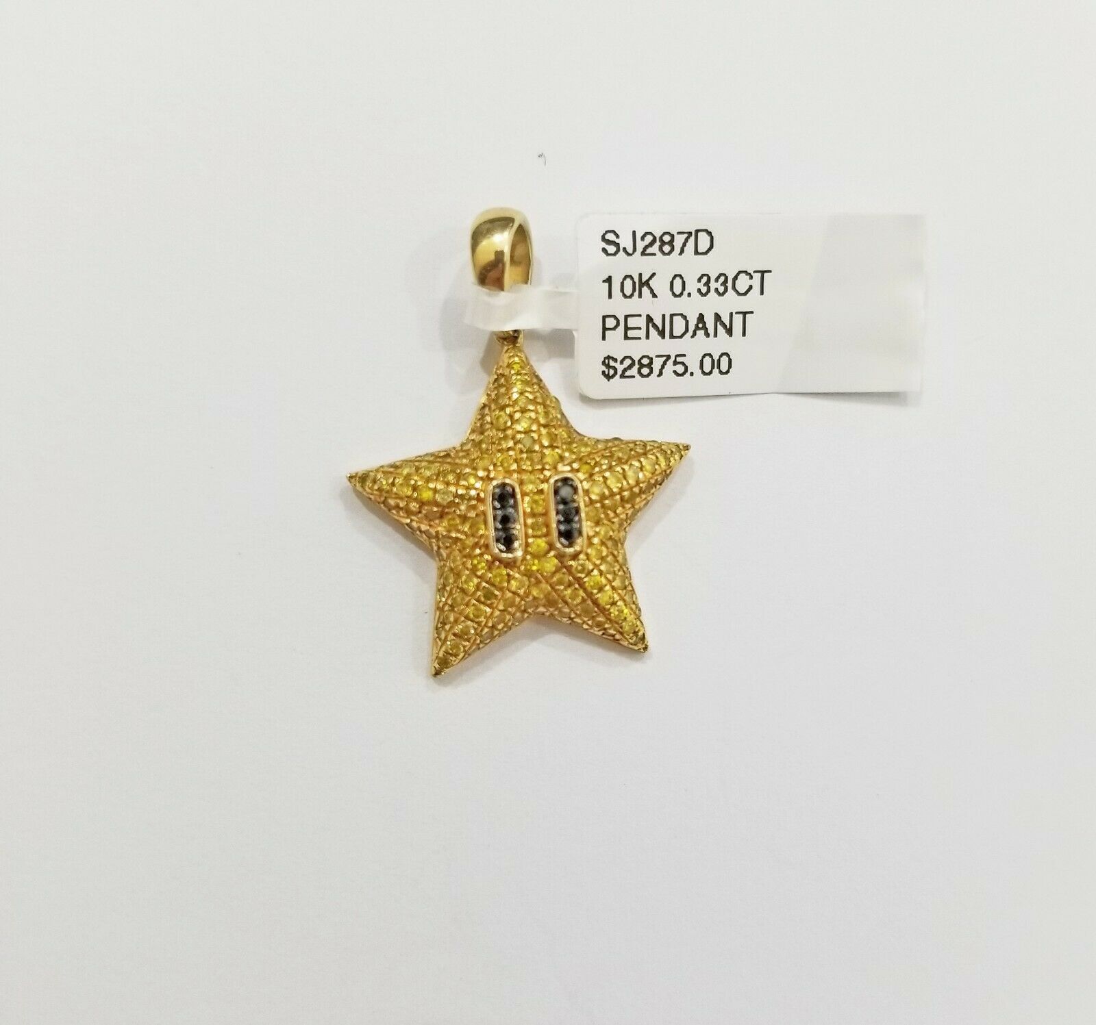 10k Gold Yellow Diamond Star Charm 0.64CT Diamond ,10Kt Real Diamond Pendent - GoldenlinQ