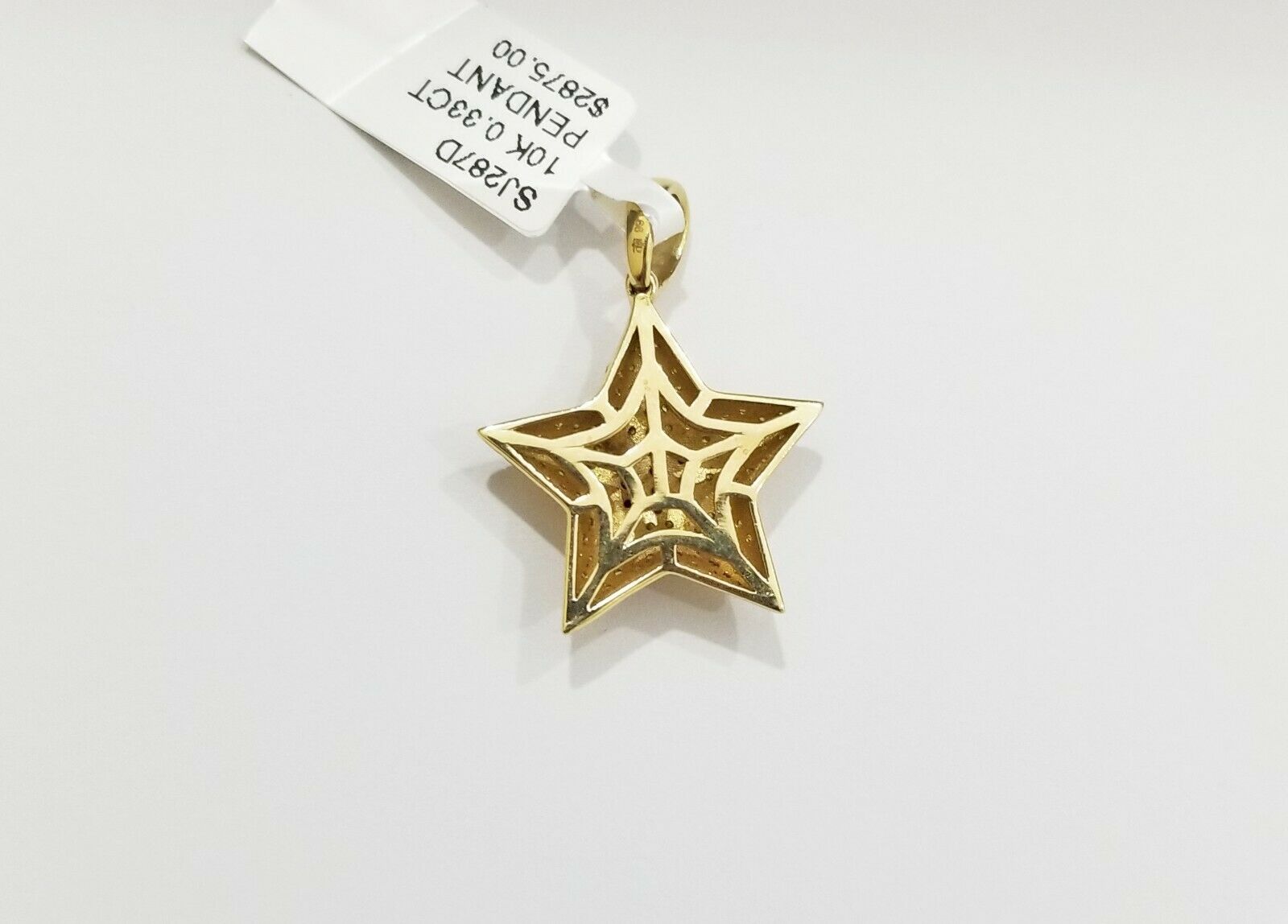 10k Gold Yellow Diamond Star Charm 0.64CT Diamond ,10Kt Real Diamond Pendent - GoldenlinQ