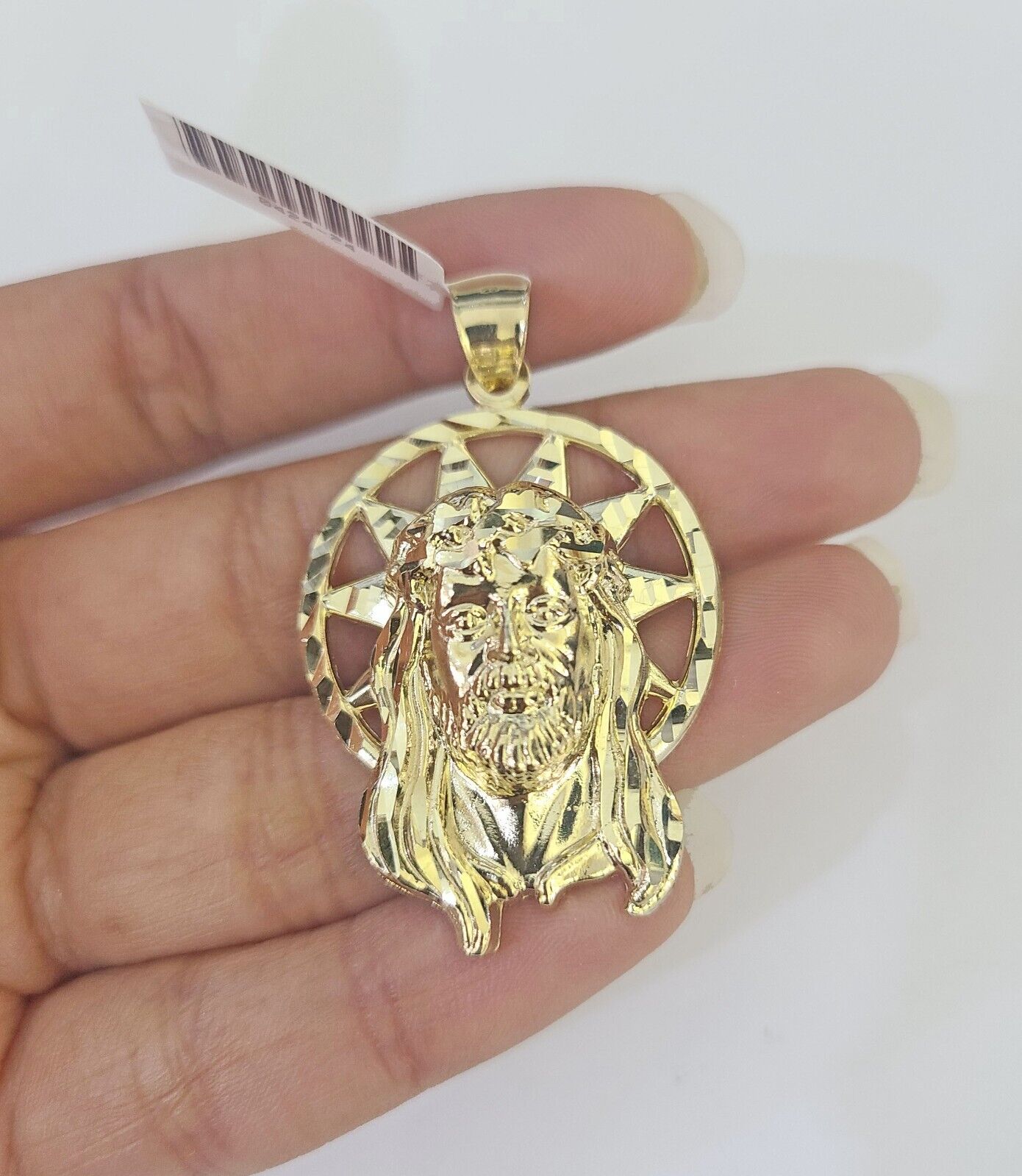 10k Jesus Christ Pendant Rope Chain 5mm 18" - 26" SET Necklace Charm - GoldenlinQ