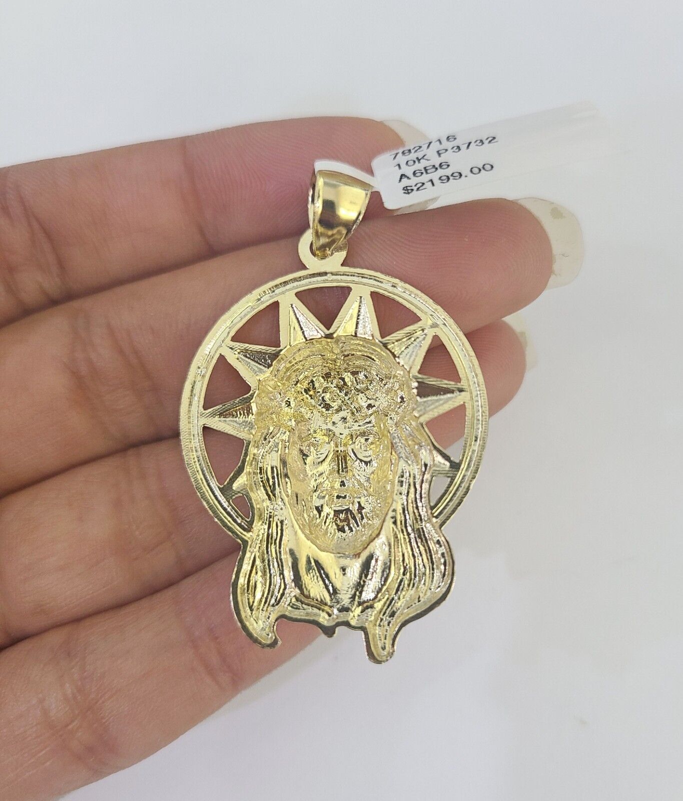 10k Jesus Christ Pendant Rope Chain 5mm 18" - 26" SET Necklace Charm - GoldenlinQ