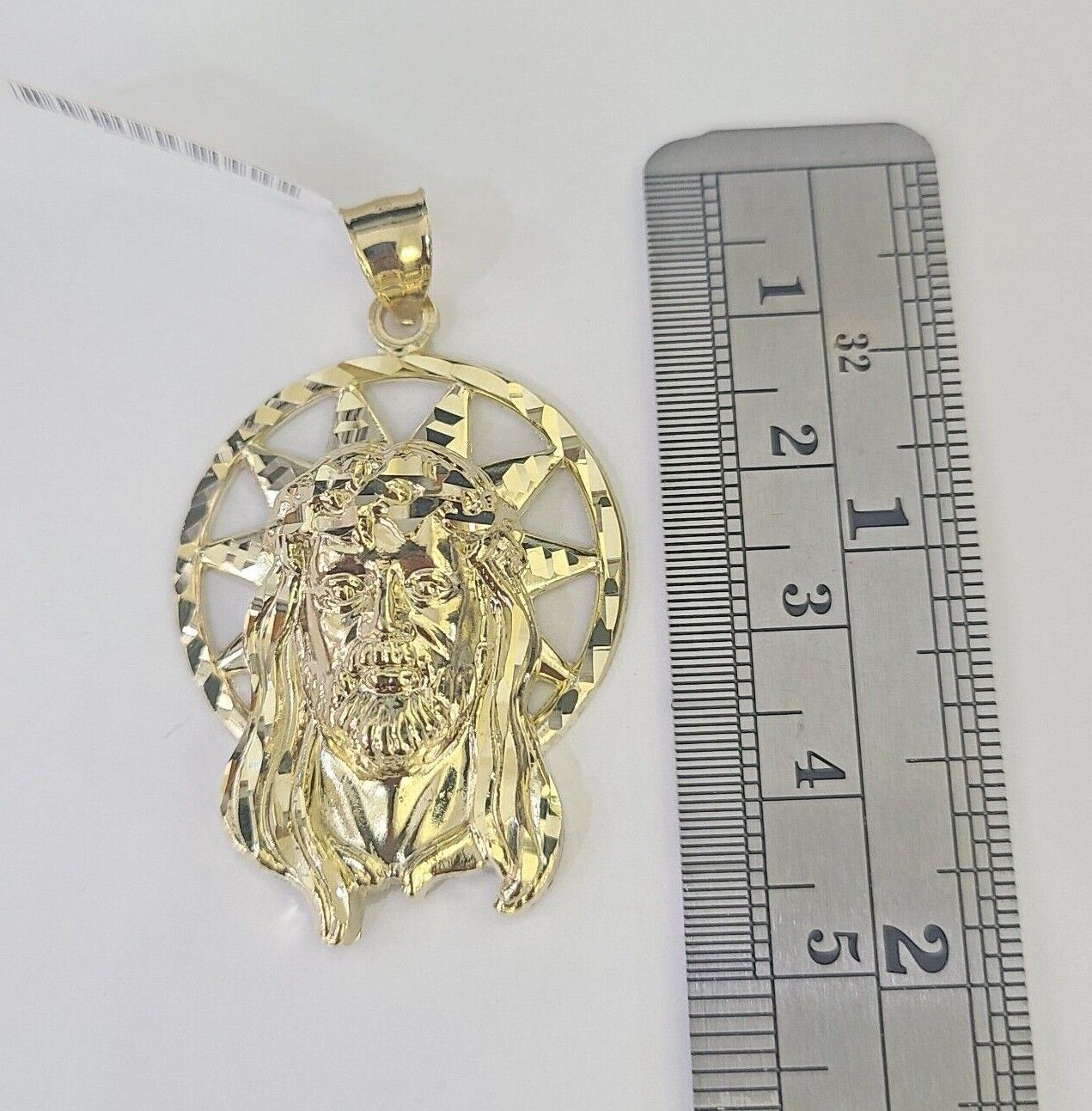 10k Jesus Head Charm Miami Cuban Chain Pendant Set 5mm Necklace Yellow Gold - GoldenlinQ