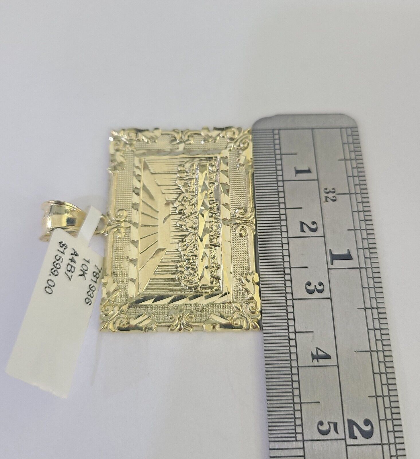 10k Last Supper Pendant Rope Chain 5mm 18" - 26" SET Necklace Charm - GoldenlinQ