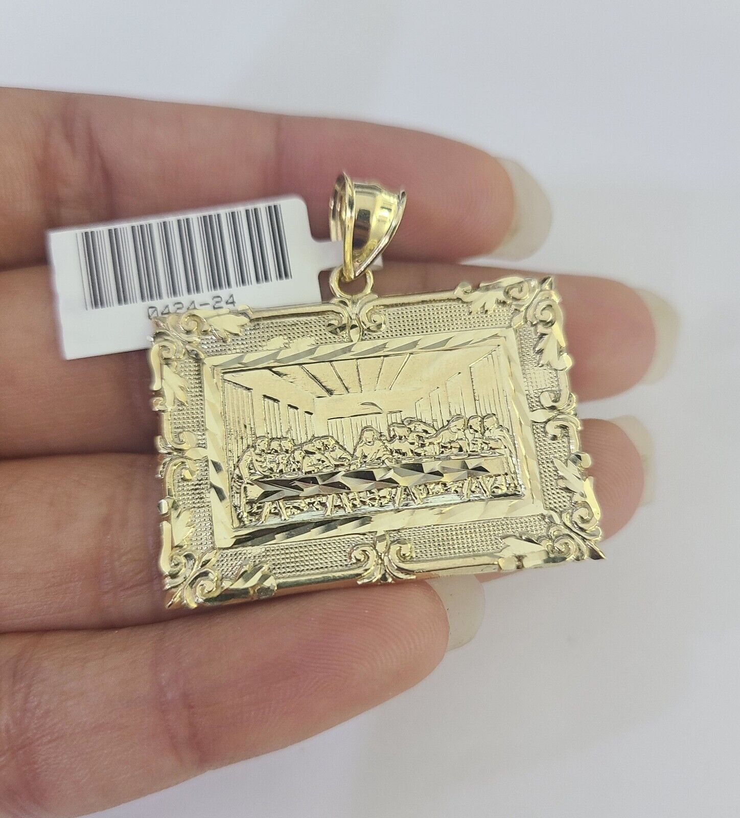 10k Last Supper Pendant Rope Chain 5mm 18" - 26" SET Necklace Charm - GoldenlinQ