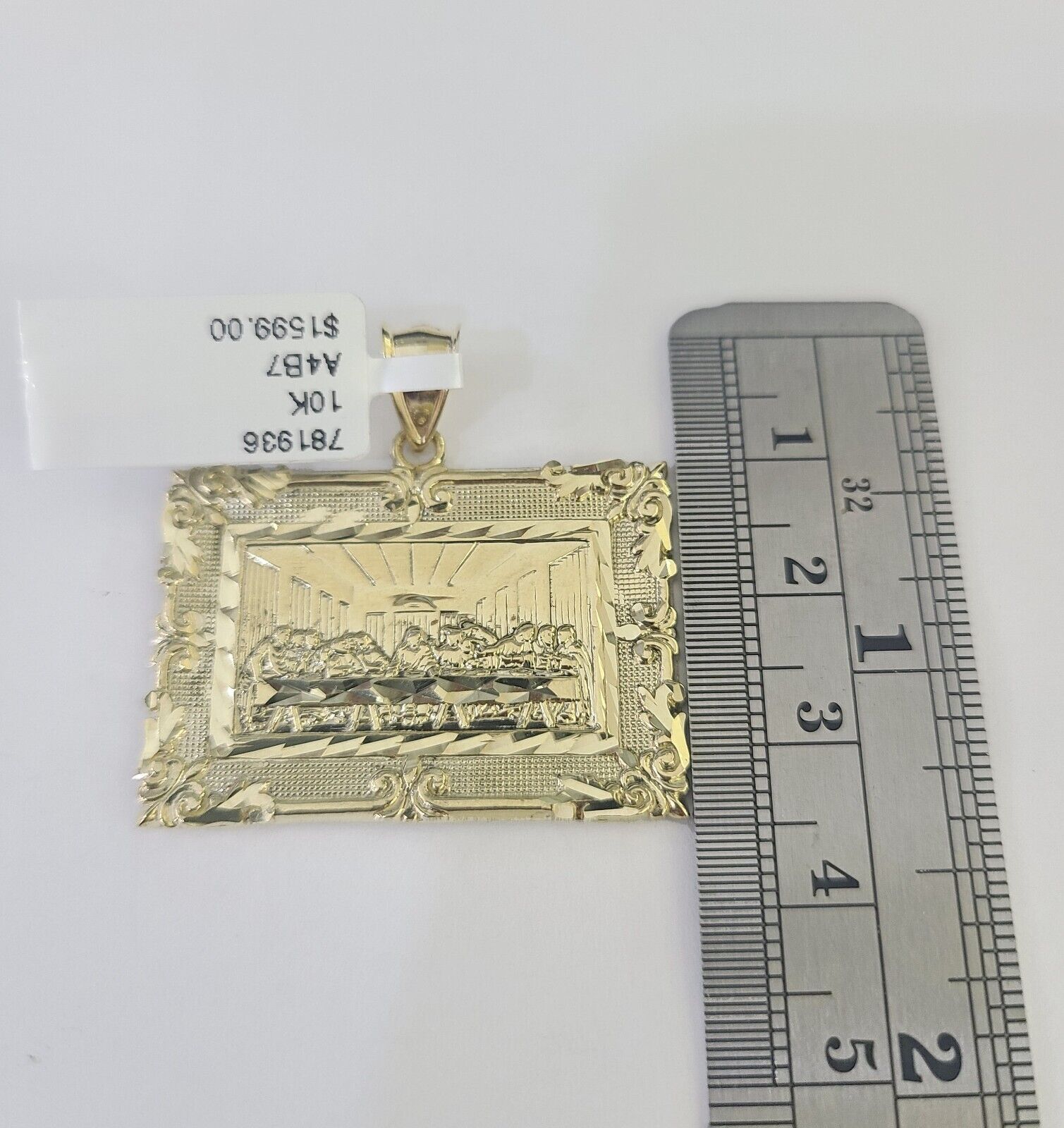 10k Last Supper Pendant Rope Chain 5mm 18" - 26" SET Necklace Charm - GoldenlinQ