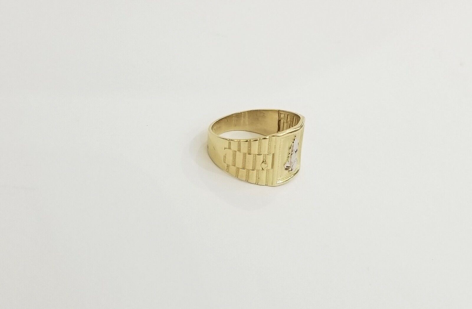 10k Men Yellow Gold prying hand Ring Sizable casual Square 10kt - GoldenlinQ