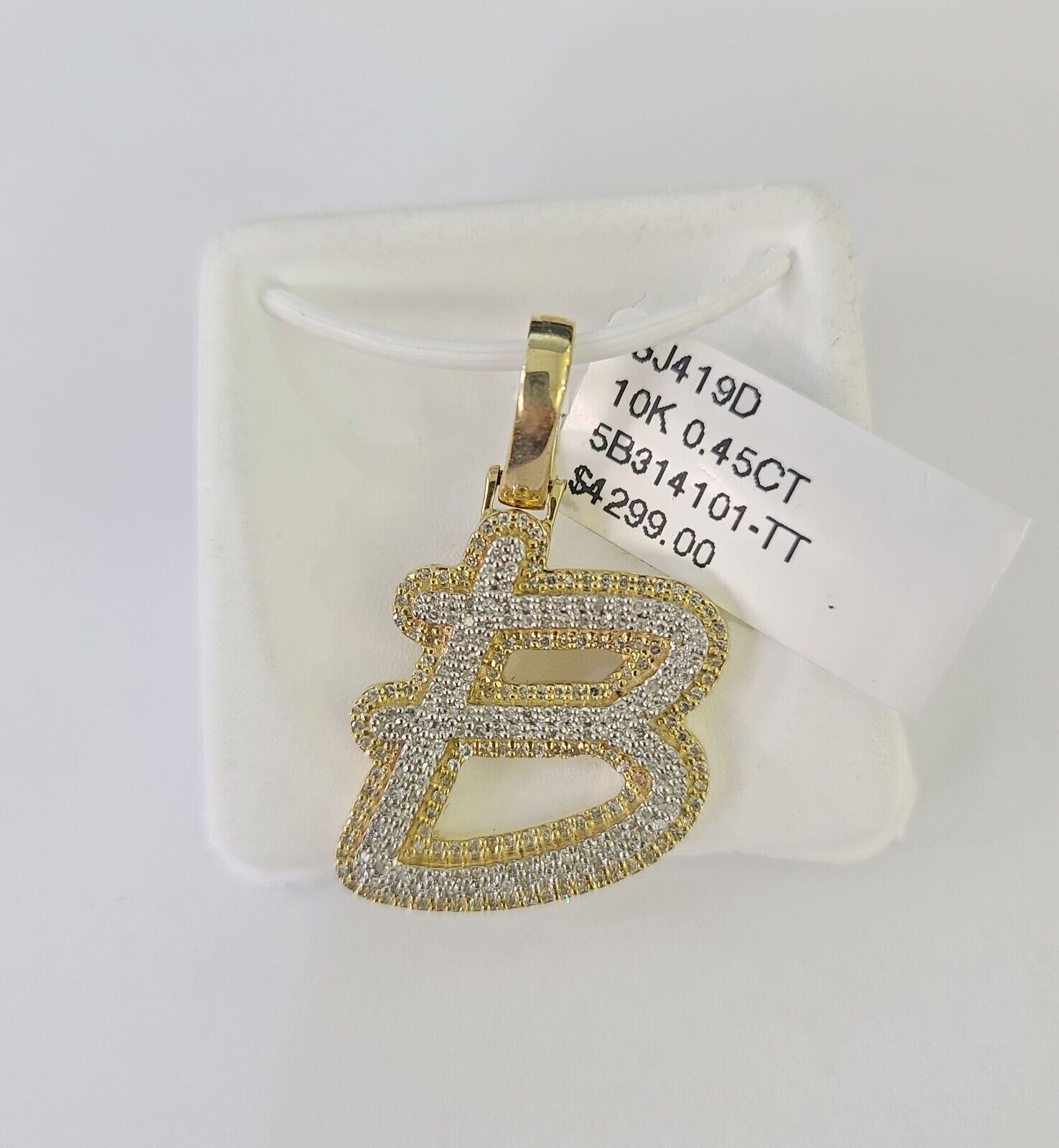 10k Miami Cuban Chain B Diamond Charm Set 4mm 18 - 26"Yellow Gold Necklace Pendant - GoldenlinQ