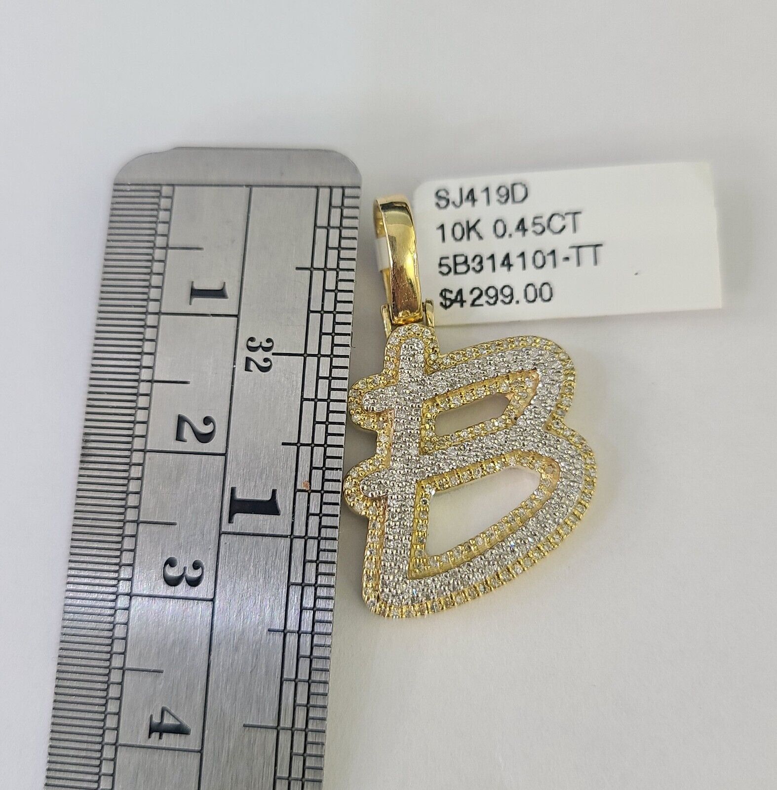 10k Miami Cuban Chain B Diamond Charm Set 4mm 18 - 26"Yellow Gold Necklace Pendant - GoldenlinQ