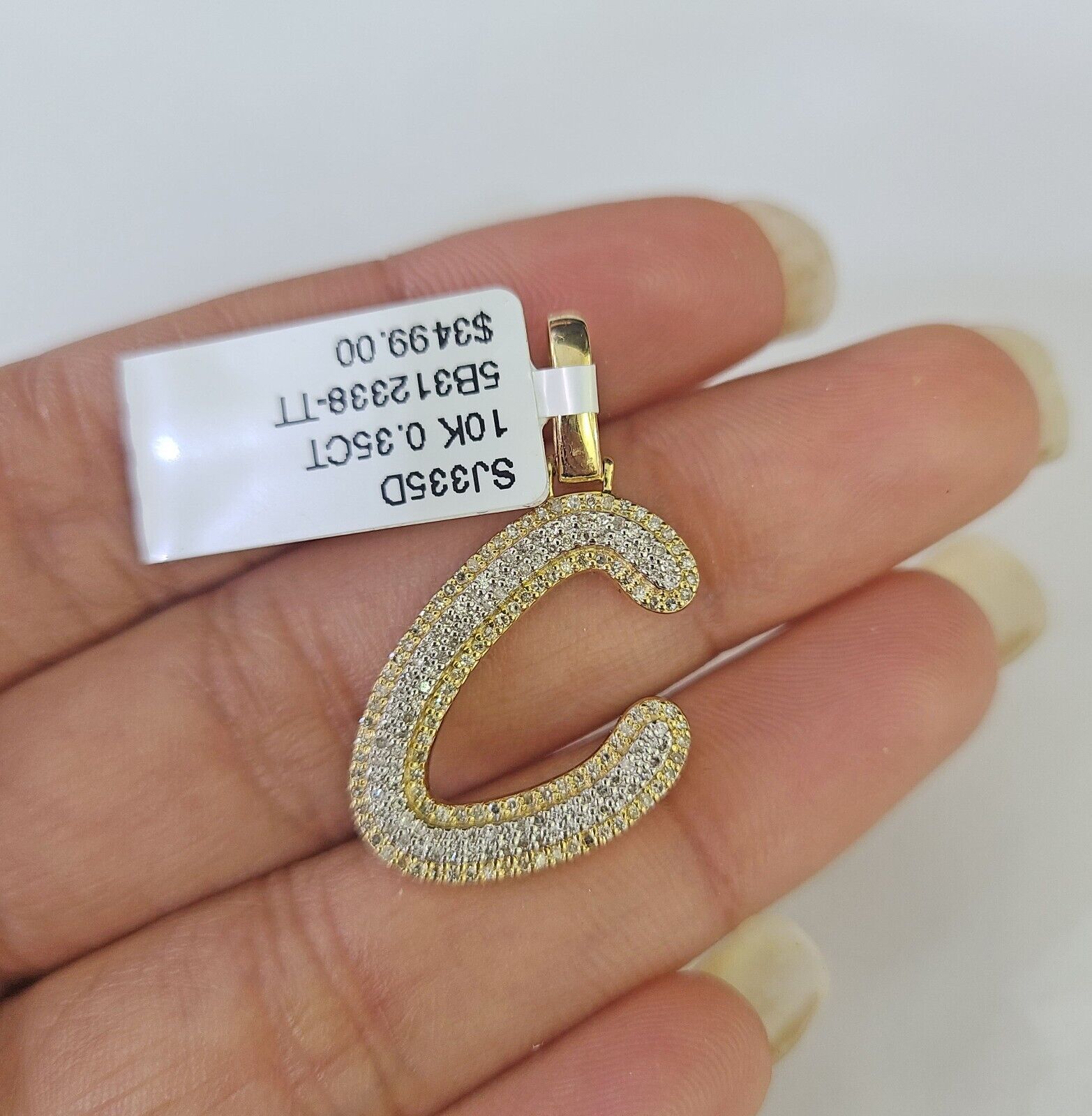 10k Miami Cuban Chain C Diamond Charm Set 4mm 18 - 26"Yellow Gold Necklace Pendant - GoldenlinQ