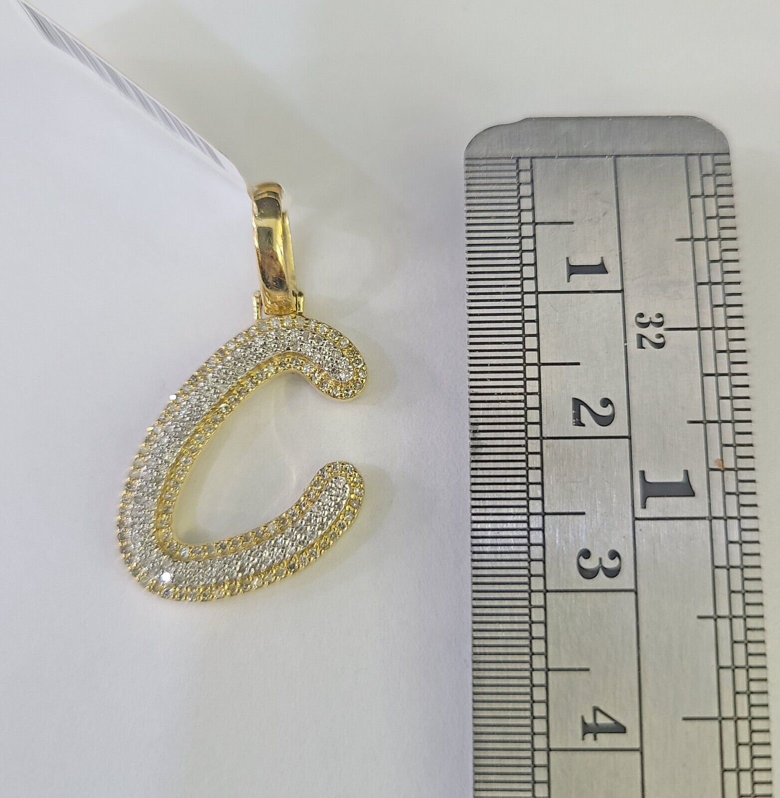 10k Miami Cuban Chain C Diamond Charm Set 4mm 18 - 26"Yellow Gold Necklace Pendant - GoldenlinQ