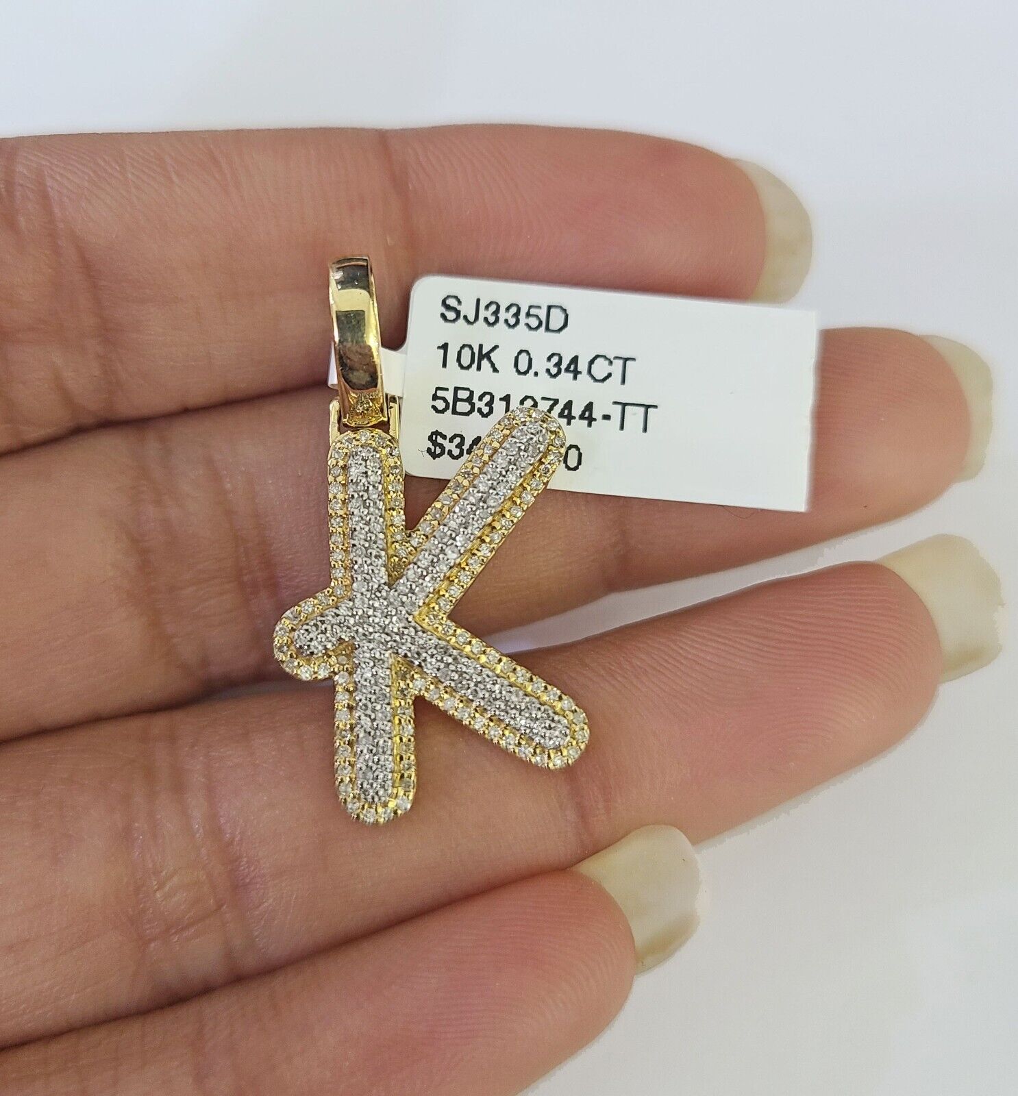 10k Miami Cuban Chain K Diamond Charm Set 4mm 18 - 26"Yellow Gold Necklace Pendant - GoldenlinQ