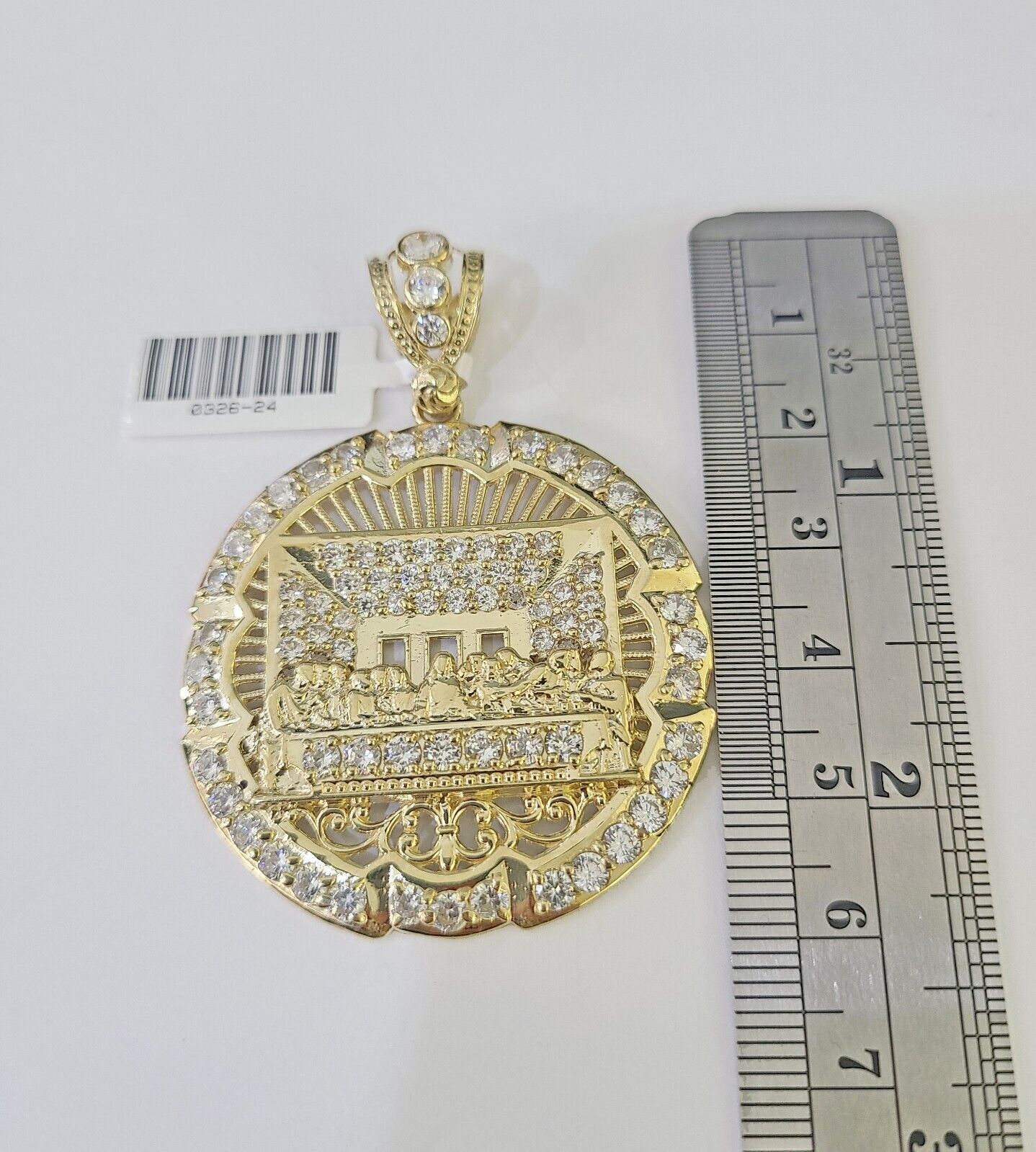 10K Miami Cuban Chain Last Supper Pendent Charm Yellow Gold 6mm 18" - 26" Inch - GoldenlinQ